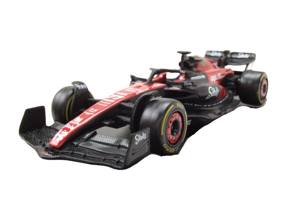 Bburago Modellauto Alfa Romeo C43 Formel 1 2023 #77 Bottas mit Figur, Maßstab 1:43
