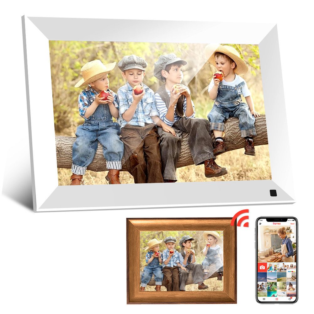HT Digitaler Fotorahmen 10.1" und Holzfotorahmen günstig online kaufen