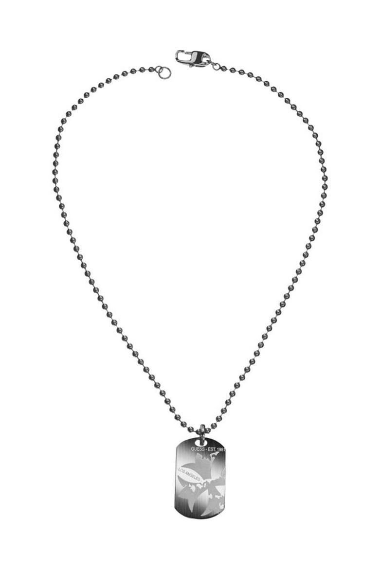 Guess Collier Herrencollier Halskette Metall 40cm Silber UMN81004, mit Anhänger, schlicht