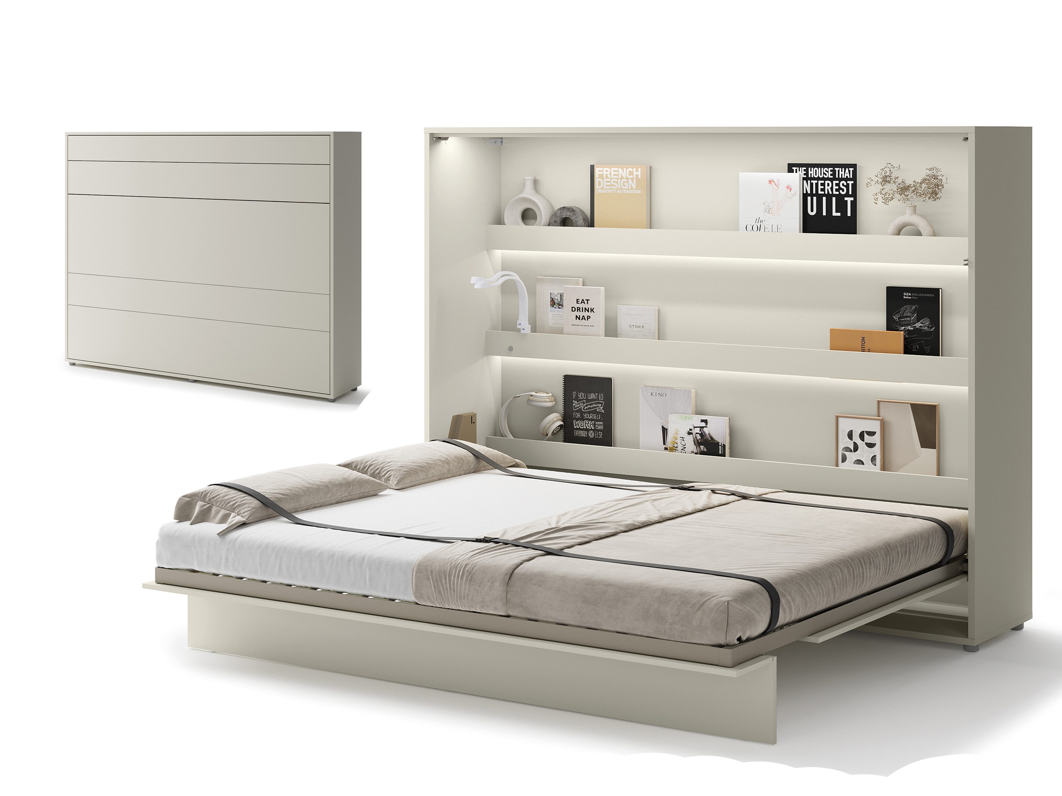 Compleo Schrankbett Horizontal Wandklappbett Lenart Bed günstig online kaufen