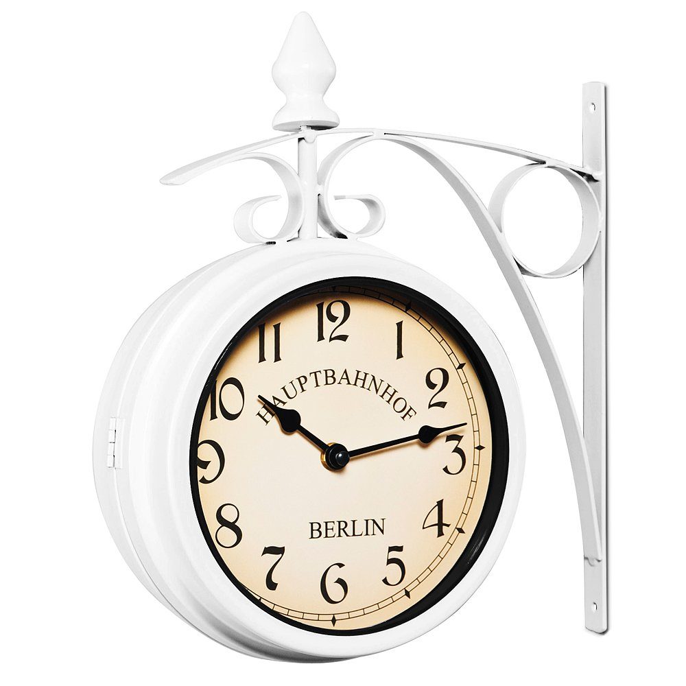 Deuba Wanduhr (Vintage Quarzuhrwerke Beidseitigem Ziffernblatt Doppelseitig günstig online kaufen