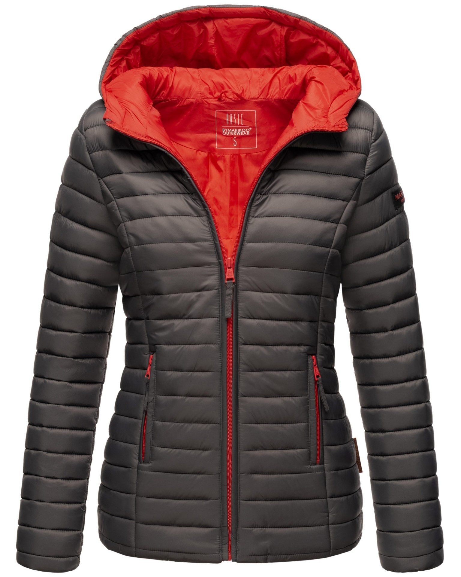 Marikoo Steppjacke Marikoo Asraa Damen Steppjacke B857 Übergangsjacke mit kontrastfarbendem Reißverschluss