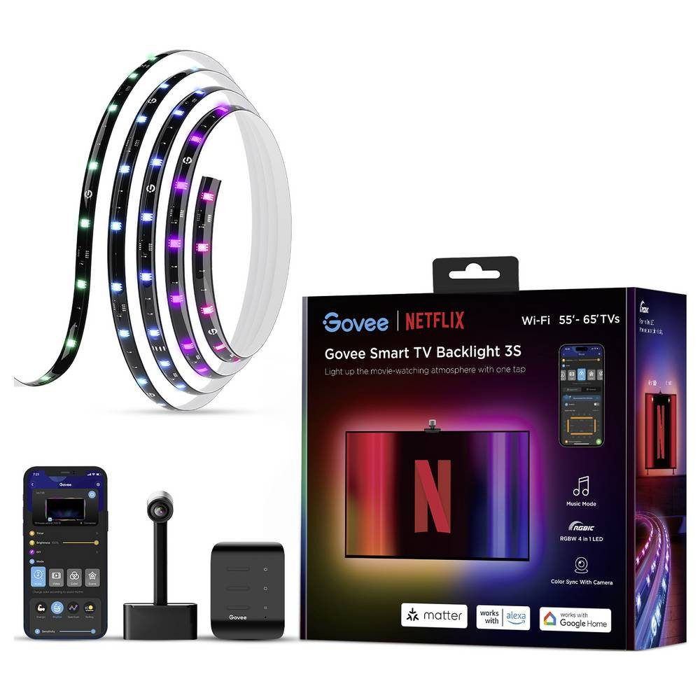 Govee LED Stripe LED-Lichtband H6098CD1, App steuerbar, mit Musiksteuerung