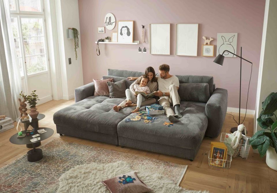 ED EXCITING DESIGN Big-Sofa Barura, mit Rückenkissen