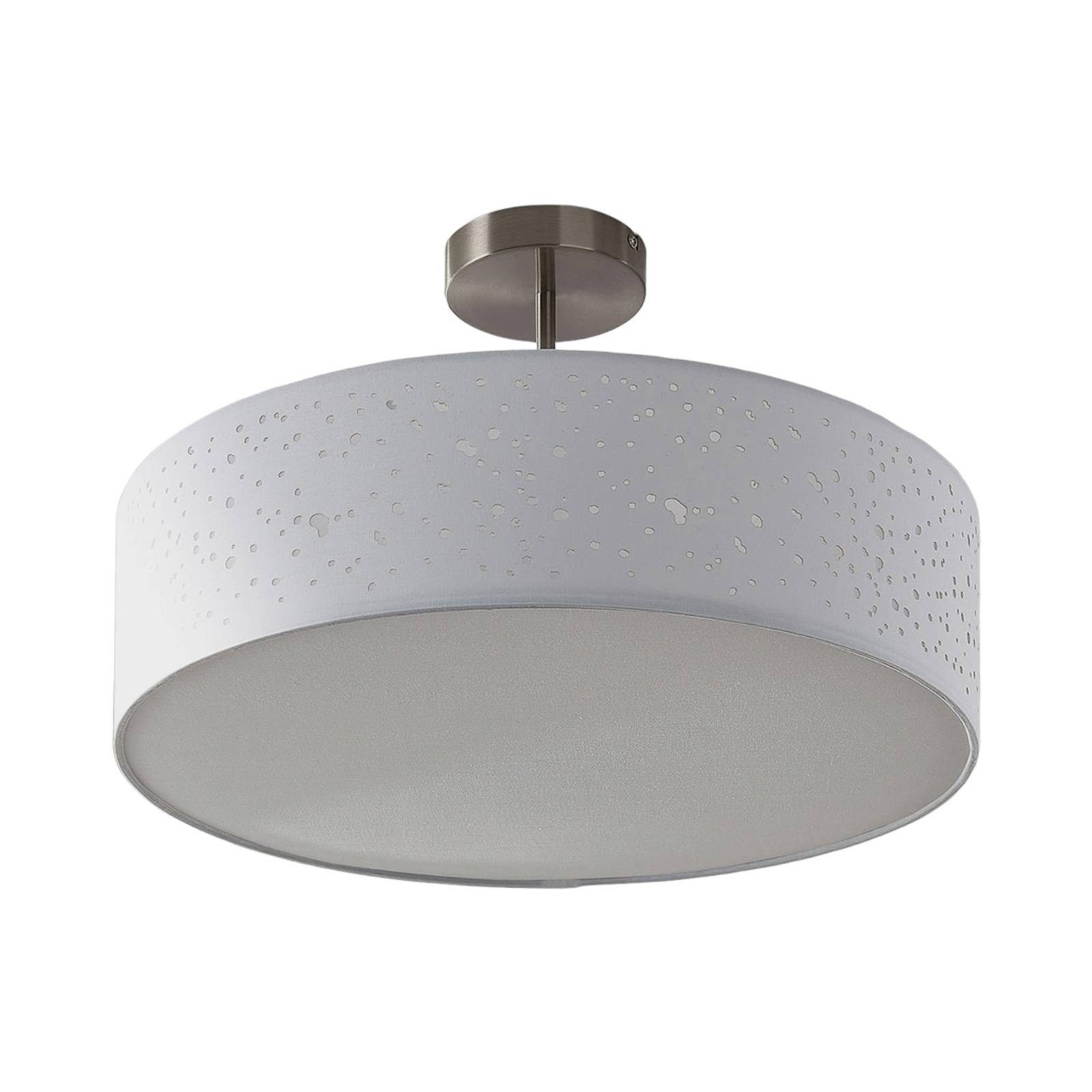 Lindby Deckenlampe Umma, Abstand, weiß, Stoff, Ø 50 cm, E27 günstig online kaufen