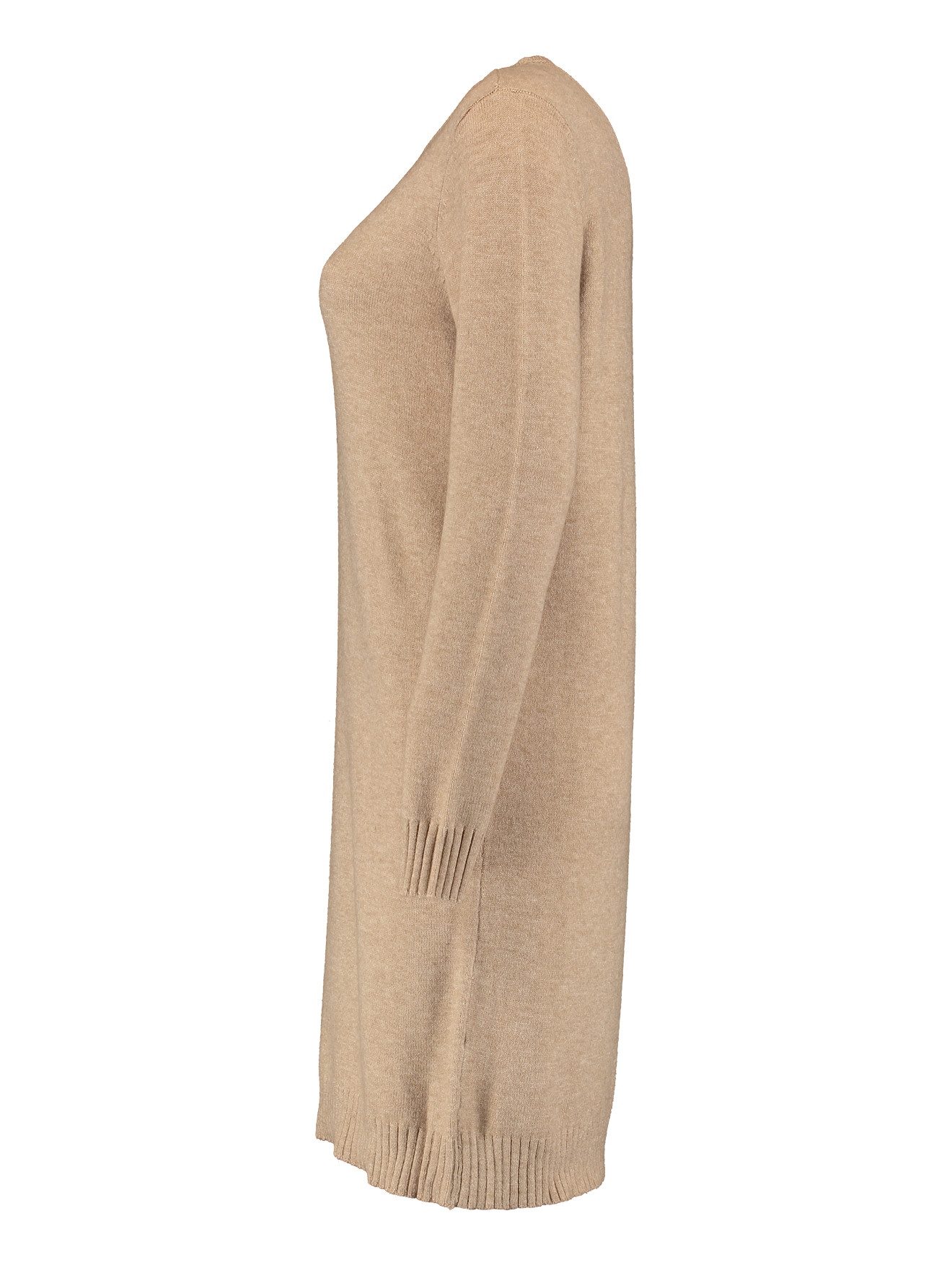 HaILY’S Shirtkleid Lockeres Langarm Long Dress für Damen (knielang) Regulär geschnitten Fit Rundhals unifarben elastisch