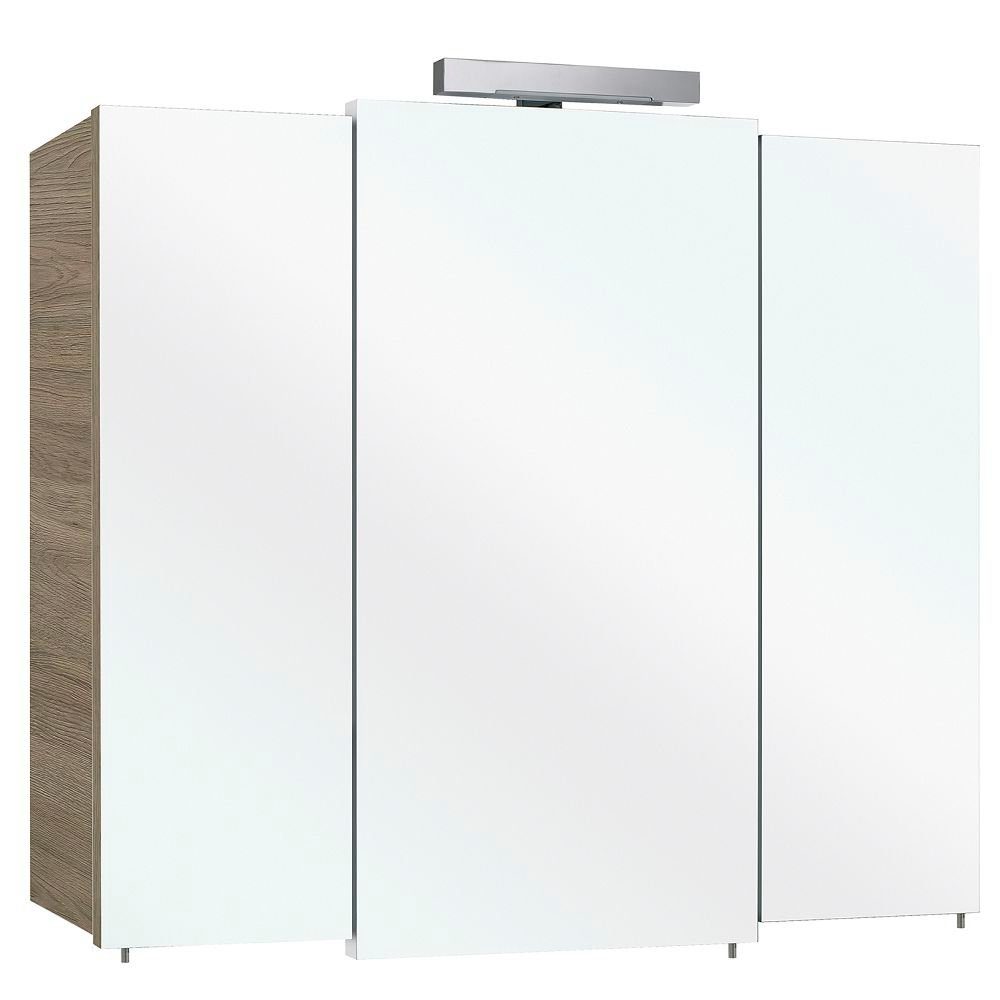 Lomadox Spiegelschrank OSTENDE-66 Badezimmer in Sanremo Eiche Terra quer Nb. – B/H/T: 83/73/20cm