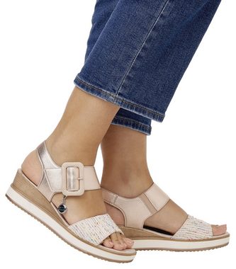 Remonte ELLE-Collection Keilsandalette, Sommerschuh, Sandale, Keilabsatz, mit Klett unter der Zierschnalle