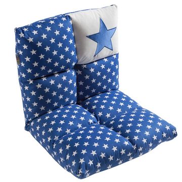 howa Sessel Stars, 2 in 1 Kindersessel + Kinderliege blau / weiß