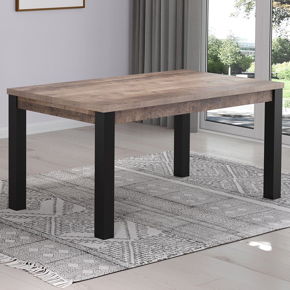 trendteam Esstisch, Esstisch Eiche Tabak Melamin B/H/T: 160 x 77 x 90 cm günstig online kaufen