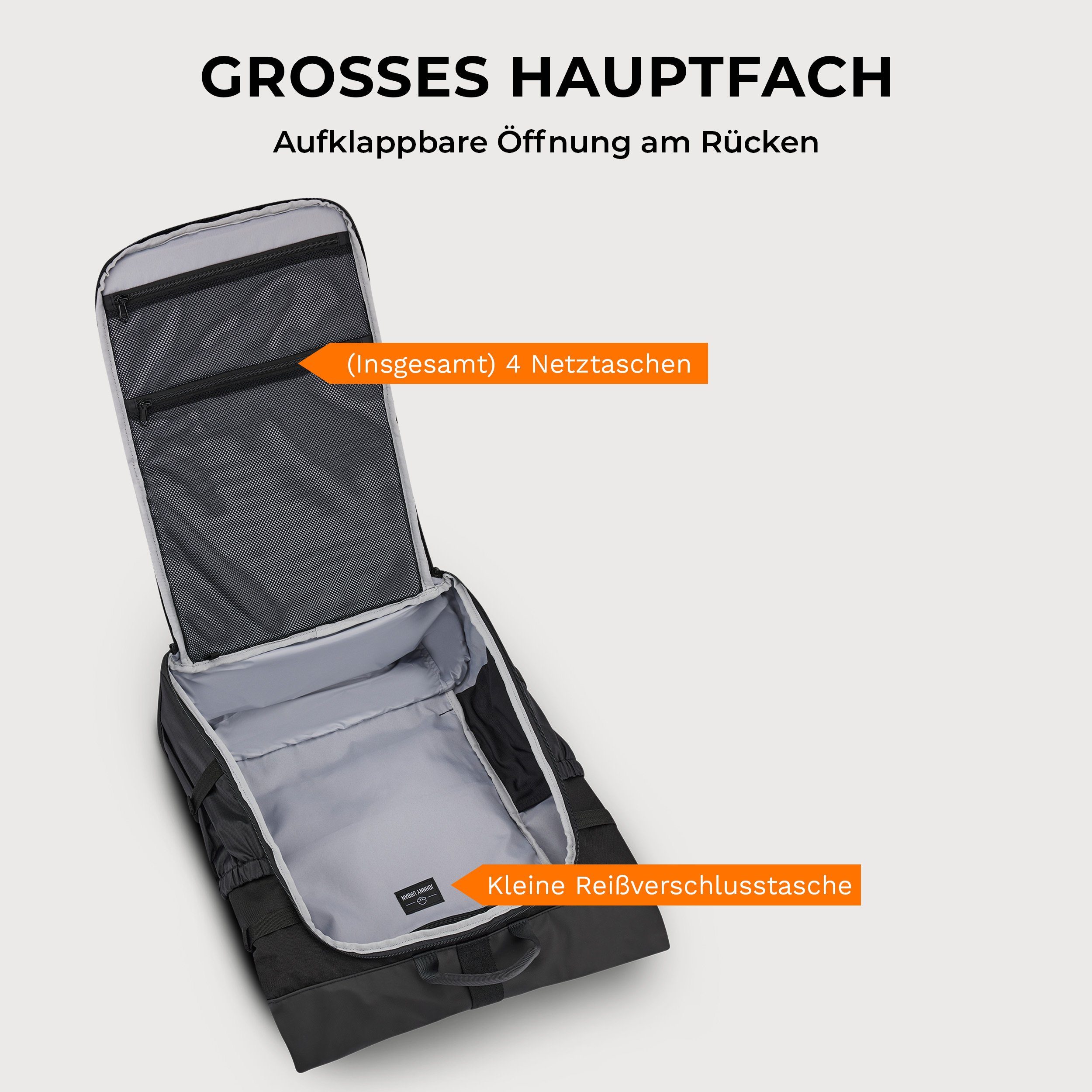 Johnny Urban Reiserucksack Travel Allen Large, Flexible Größe, Wasserabweisend – Bild 4 von 5