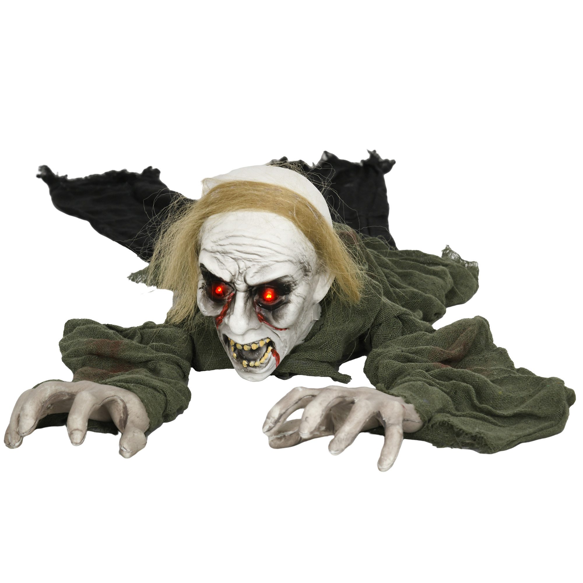 HOMCOM Dekofigur Halloween-Zombie mit Rot Leuchtende günstig online kaufen