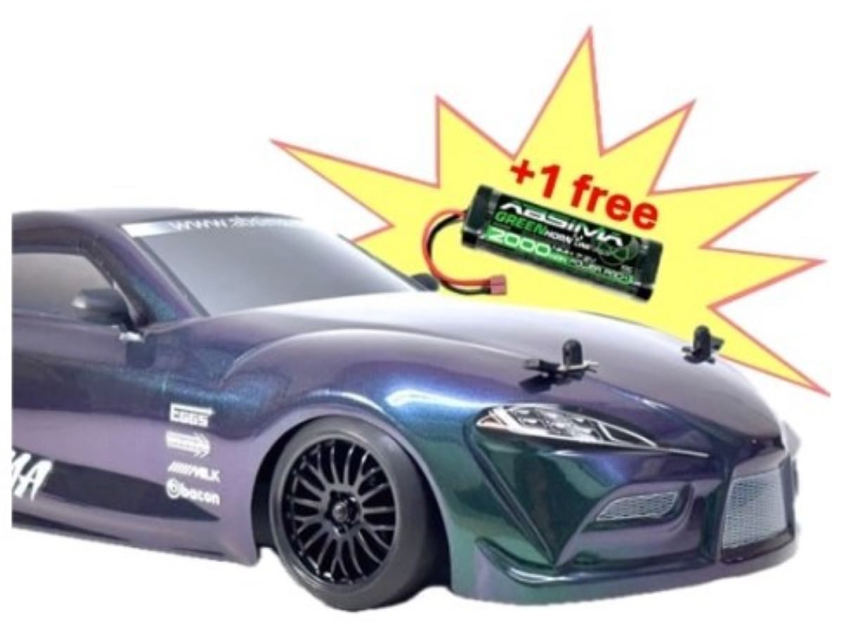 Absima RC-Auto 1:10 EP Drift Car "SupraSlide" brushed Allrad Ready-to-Drift (Spar-Set, Inkl. 2.4 GHz Fernsteuerung), Edition mit kostenlosem Fahrakku