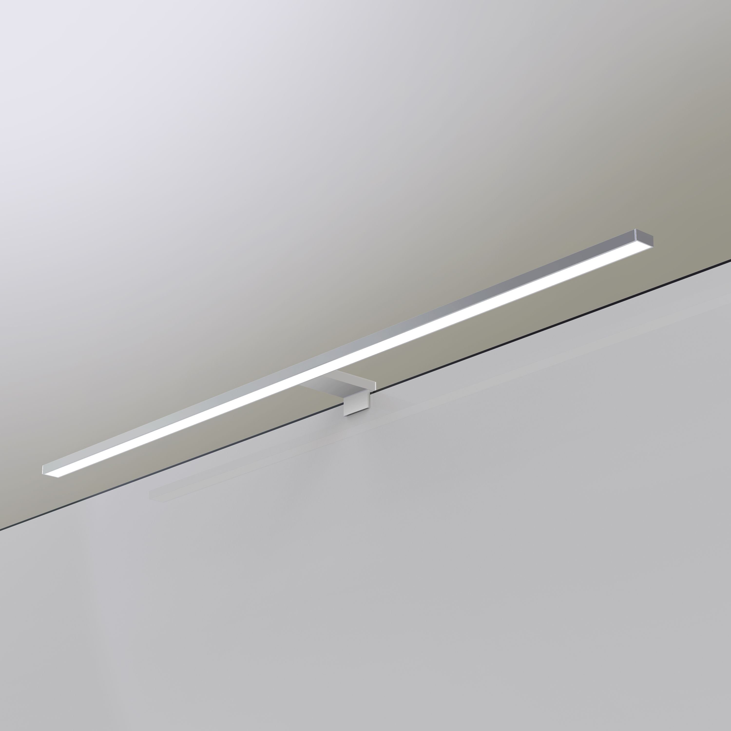 Spiegellampe Badlampe warmweiß 230V, silbergrau, 100cm kalb LED Badleuchte Spiegelleuchte
