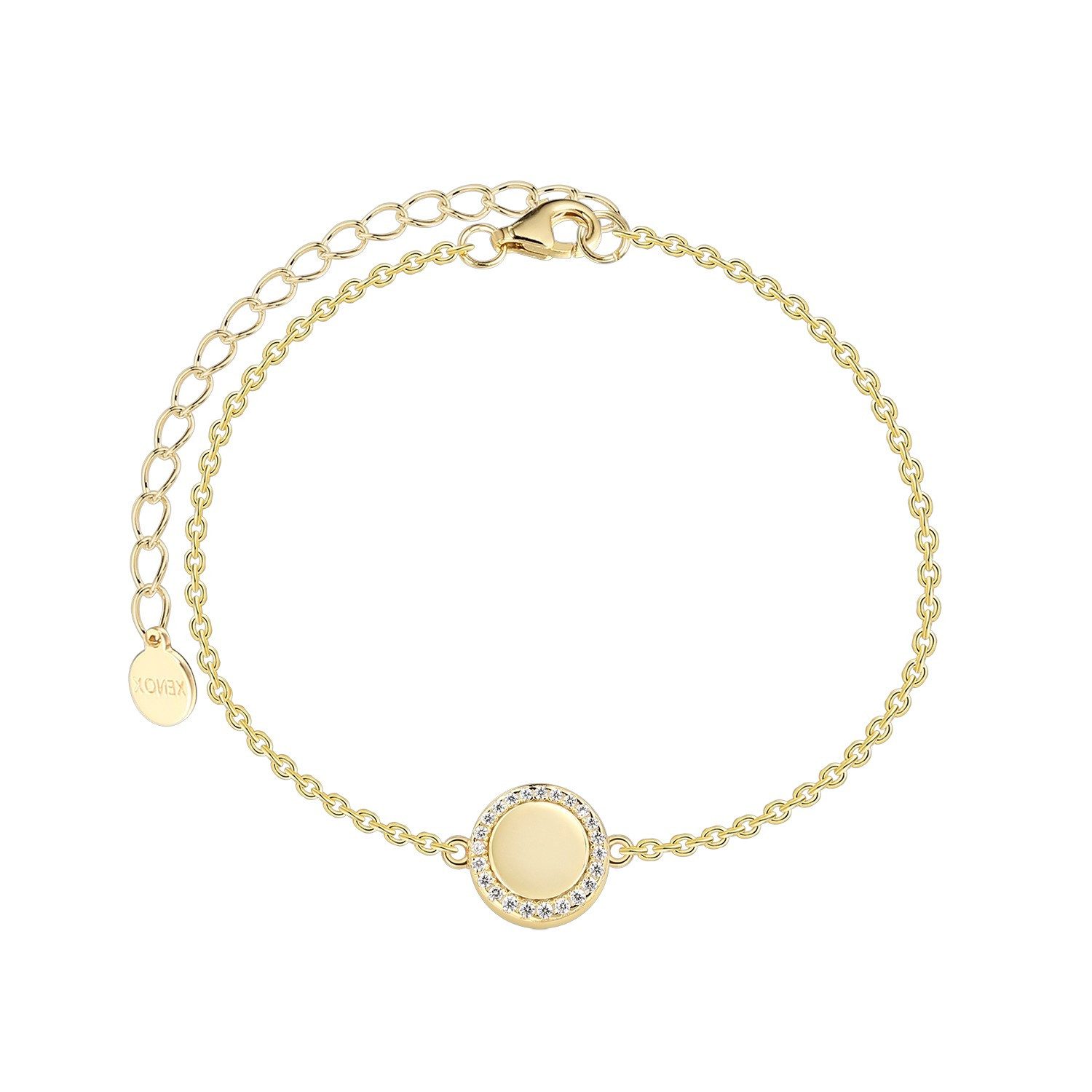 XENOX Armband Xenox Armband Damen Classic Circle Zirkonia Silber Vergoldet XS10079G