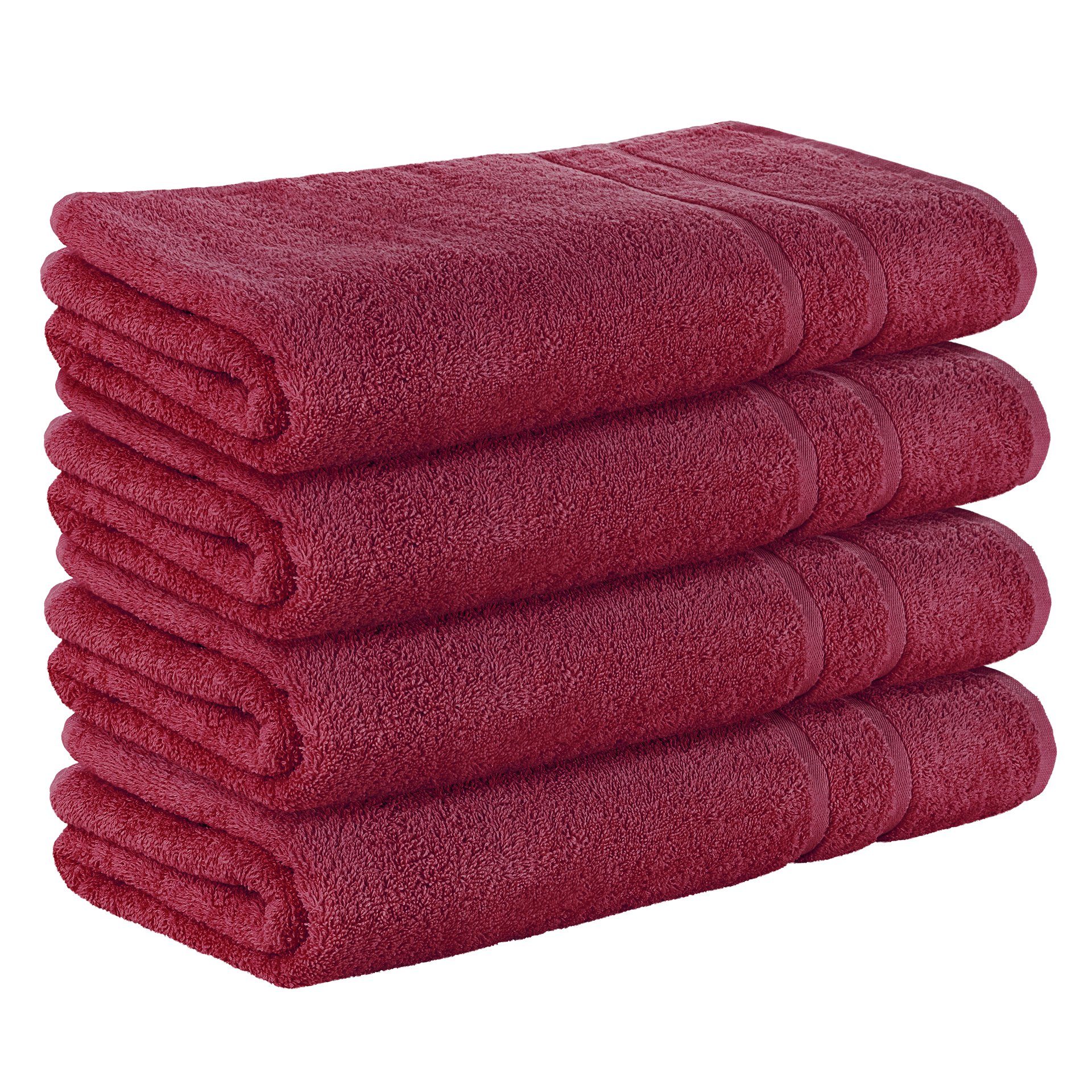 StickandShine Saunatuch 4er Set Premium Frottee Saunatücher 80x200 cm BORDEAUX Frottee
