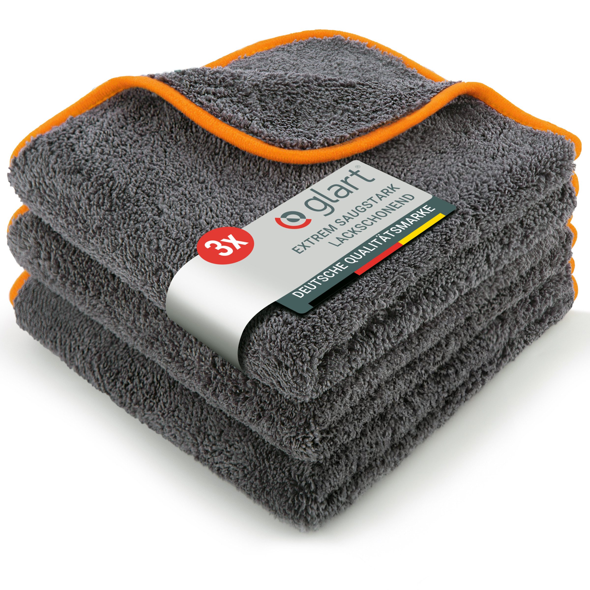 Glart 443TPO 3 St. Mikrofasertücher Auto Autopflege Poliertücher 40x40 cm Mikrofasertuch (80% Polyester, 20% Nylon, 40x40 cm)