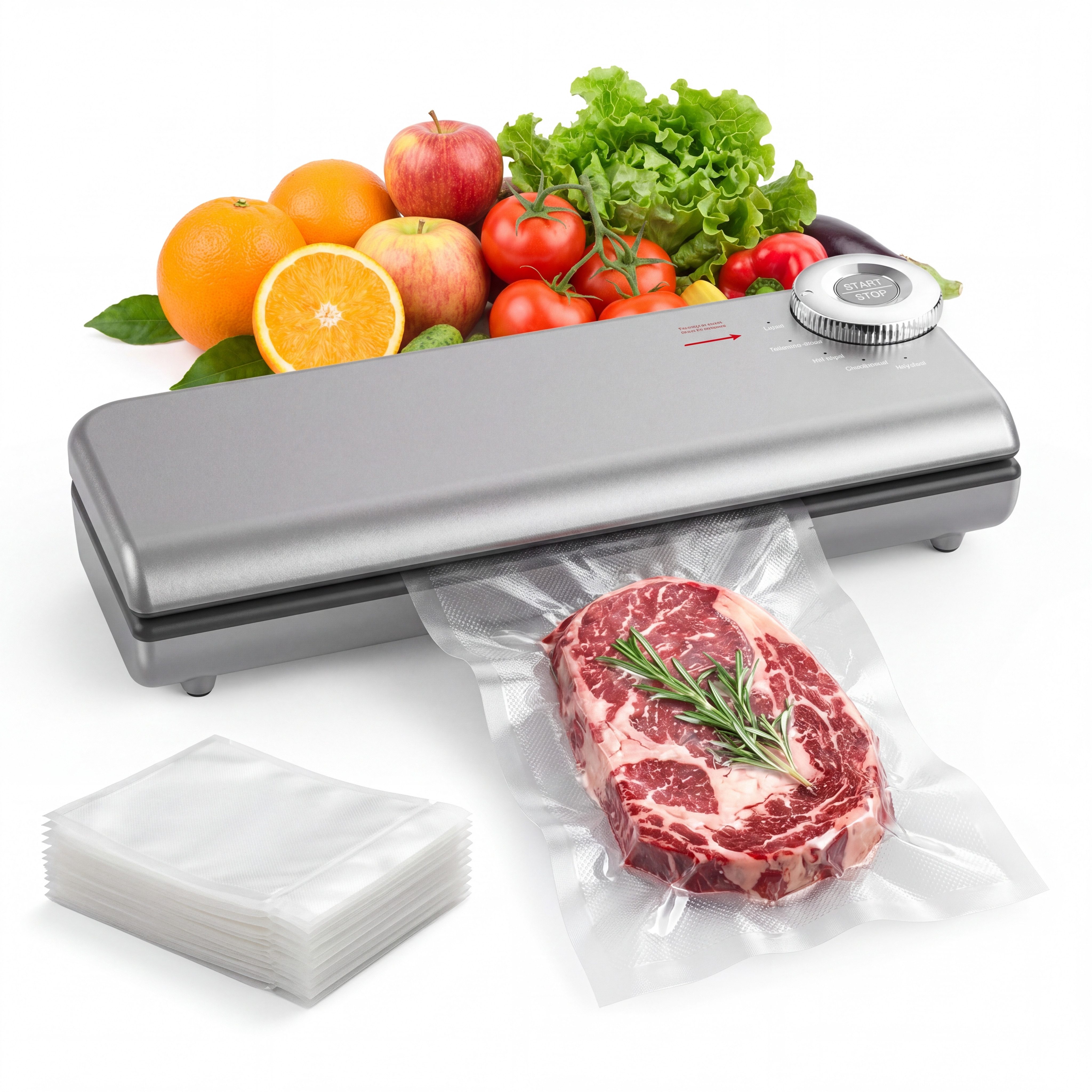 Tekoo Vakuumierer mit integriertem Cutter, 32 cm Verschluss, 20 gratis Beute, 145W, 145W, 66 kPa Saugkraft, 32 cm Schweißnaht, 7 mm Heiznaht, Feucht-Modus