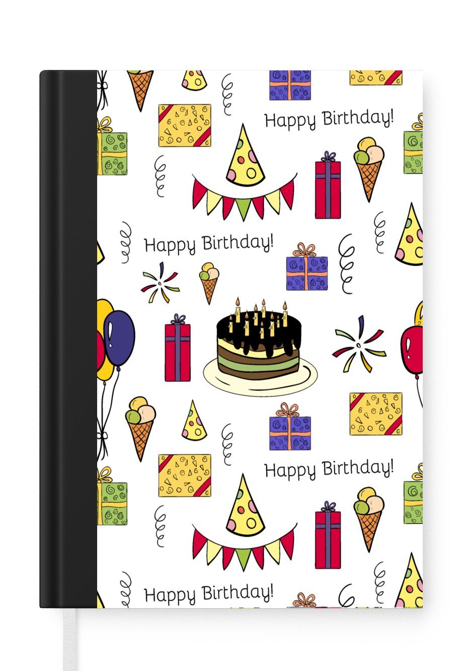 MuchoWow Notizbuch Design - Geburtstag - Party, Journal, Merkzettel, Tagebuch, Notizheft, A5, 98 Seiten, Haushaltsbuch