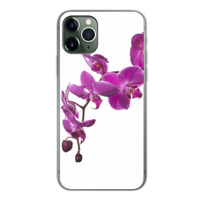 MuchoWow Handyhülle Orchidee vor weißem Hintergrund Handyhülle Apple iPhone 11 Pro Smartphone-Bumper Print Handy