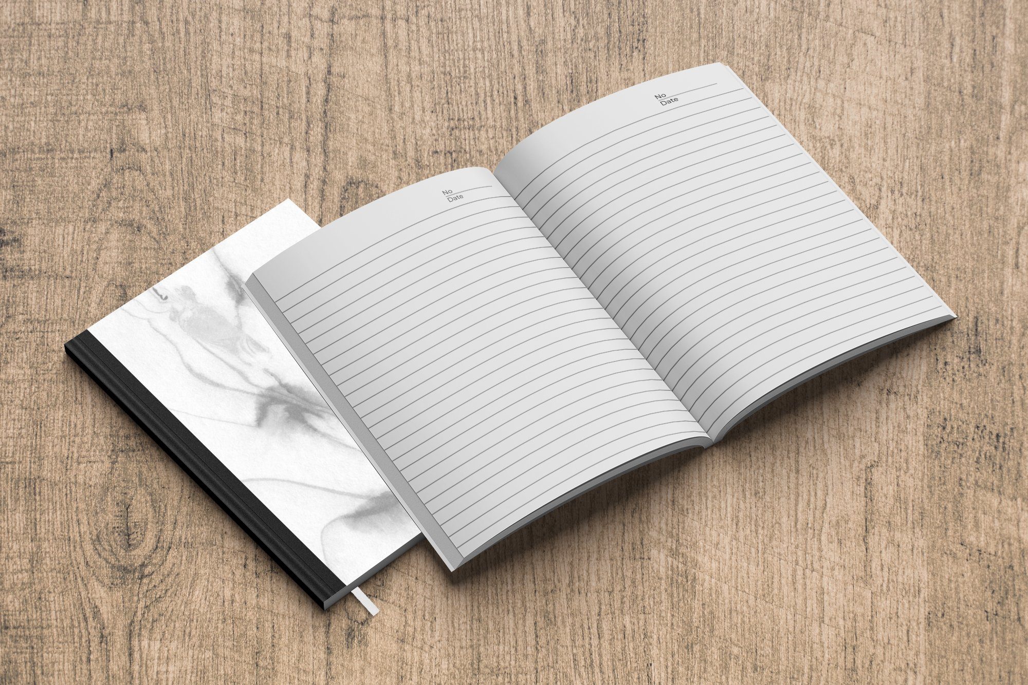 MuchoWow Notizbuch Marmor - Weiß 98 Haushaltsbuch - Marmoroptik, Notizheft, Grau - A5, Merkzettel, Journal, Seiten, - Tagebuch, Abstrakt