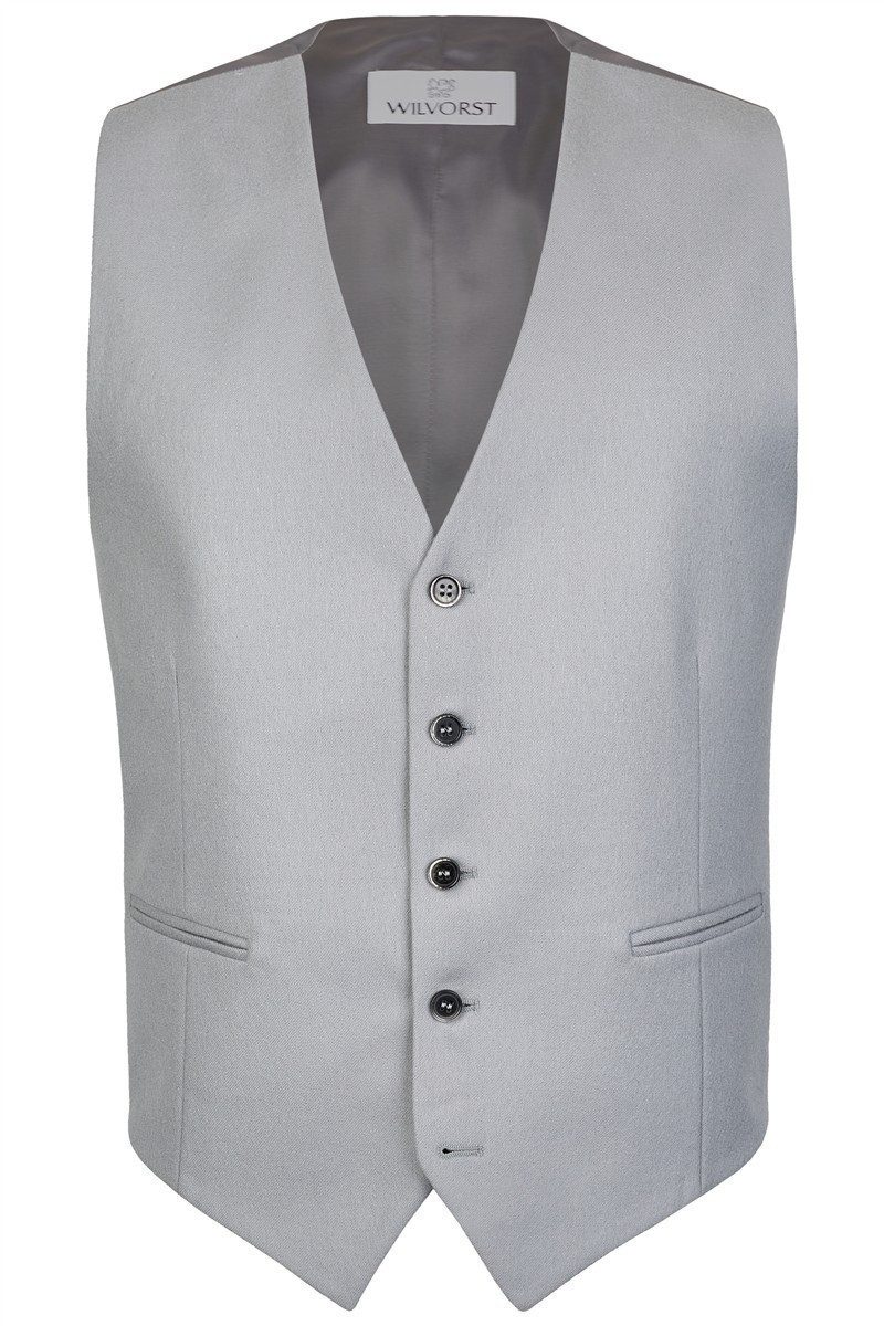 Wilvorst Anzugweste Wilvorst CLASSICs Herren Cut-Weste V-Neck Classic-Fit Grau