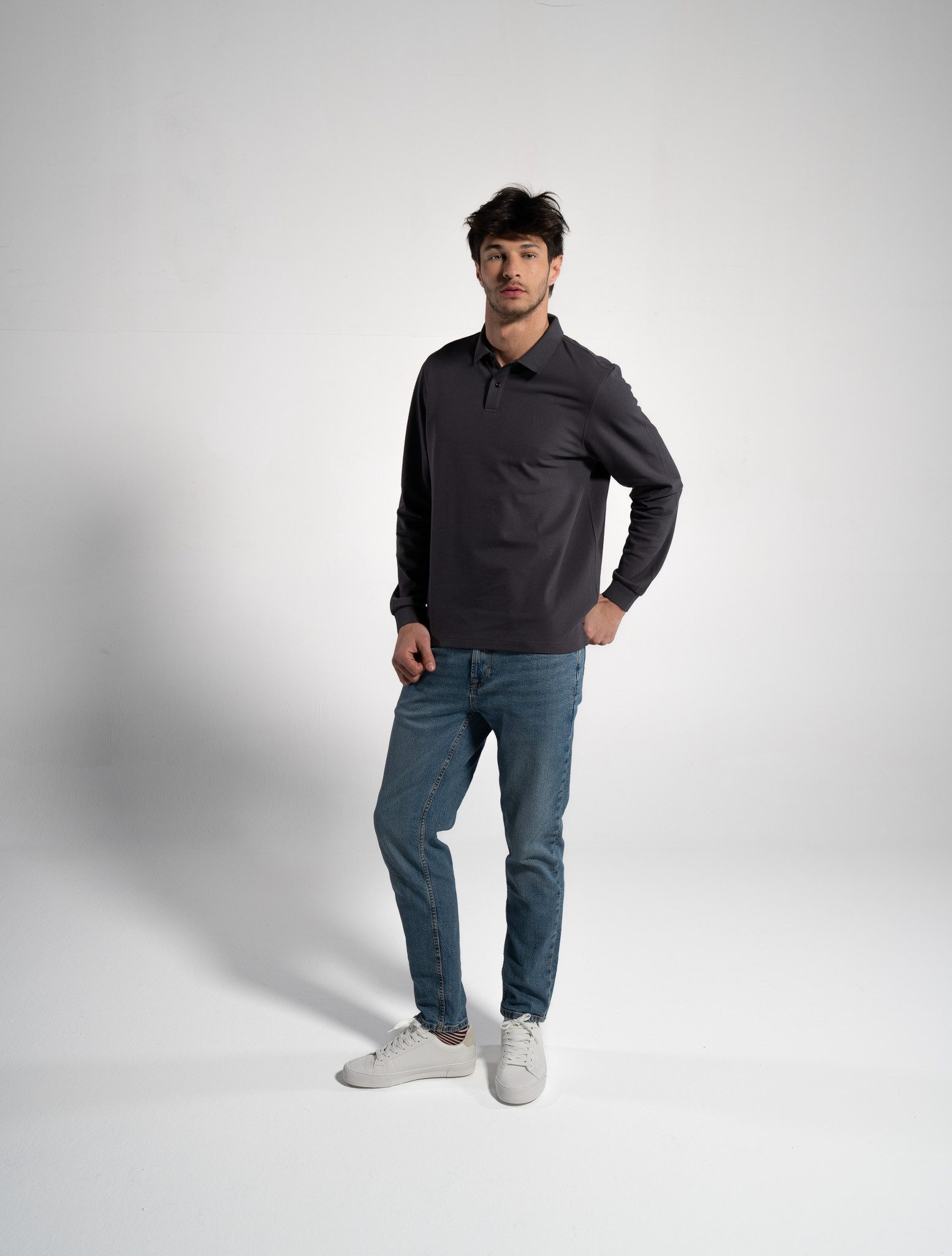 GORG Langarm-Poloshirt Herren Langarm-Poloshirt aus Bio-Baumwolle