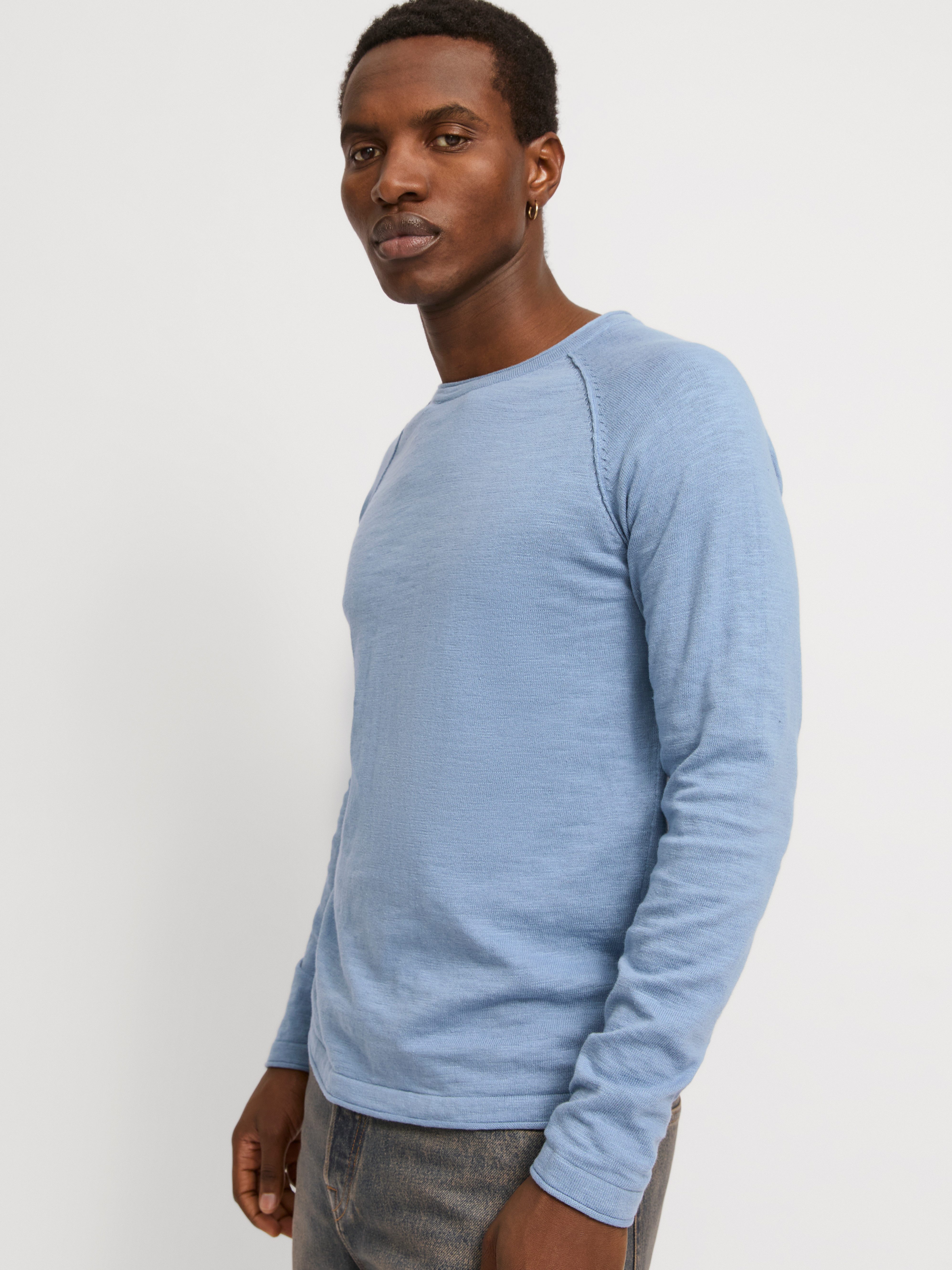 Jack & Jones Rundhalspullover JJEBREEZE KNIT CREW NECK SN mit Rundhalsaussc günstig online kaufen