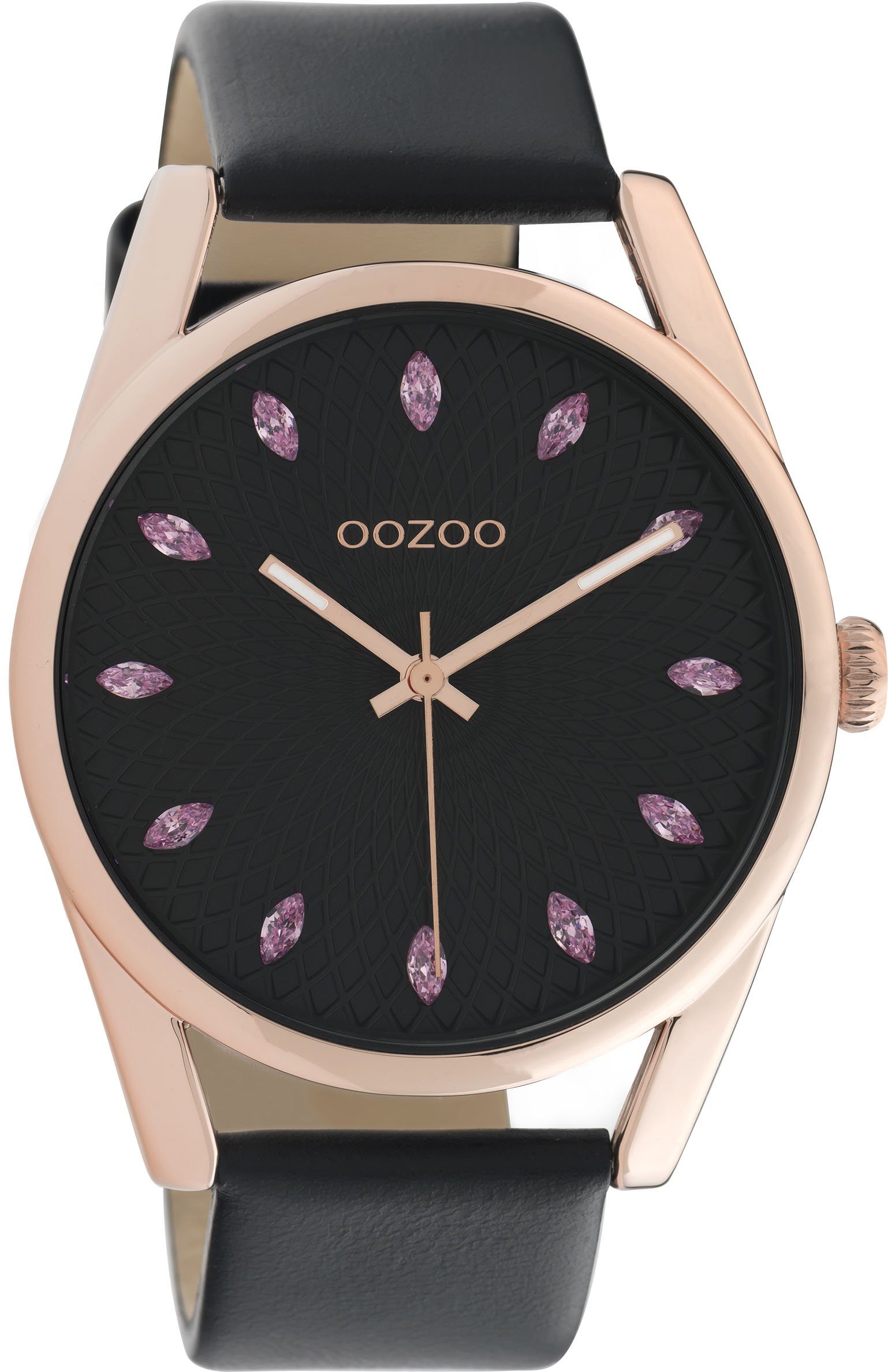 OOZOO Quarzuhr C10819, Metallgehäuse, roségoldfarben IP-beschichtet, Ø ca.  42 mm