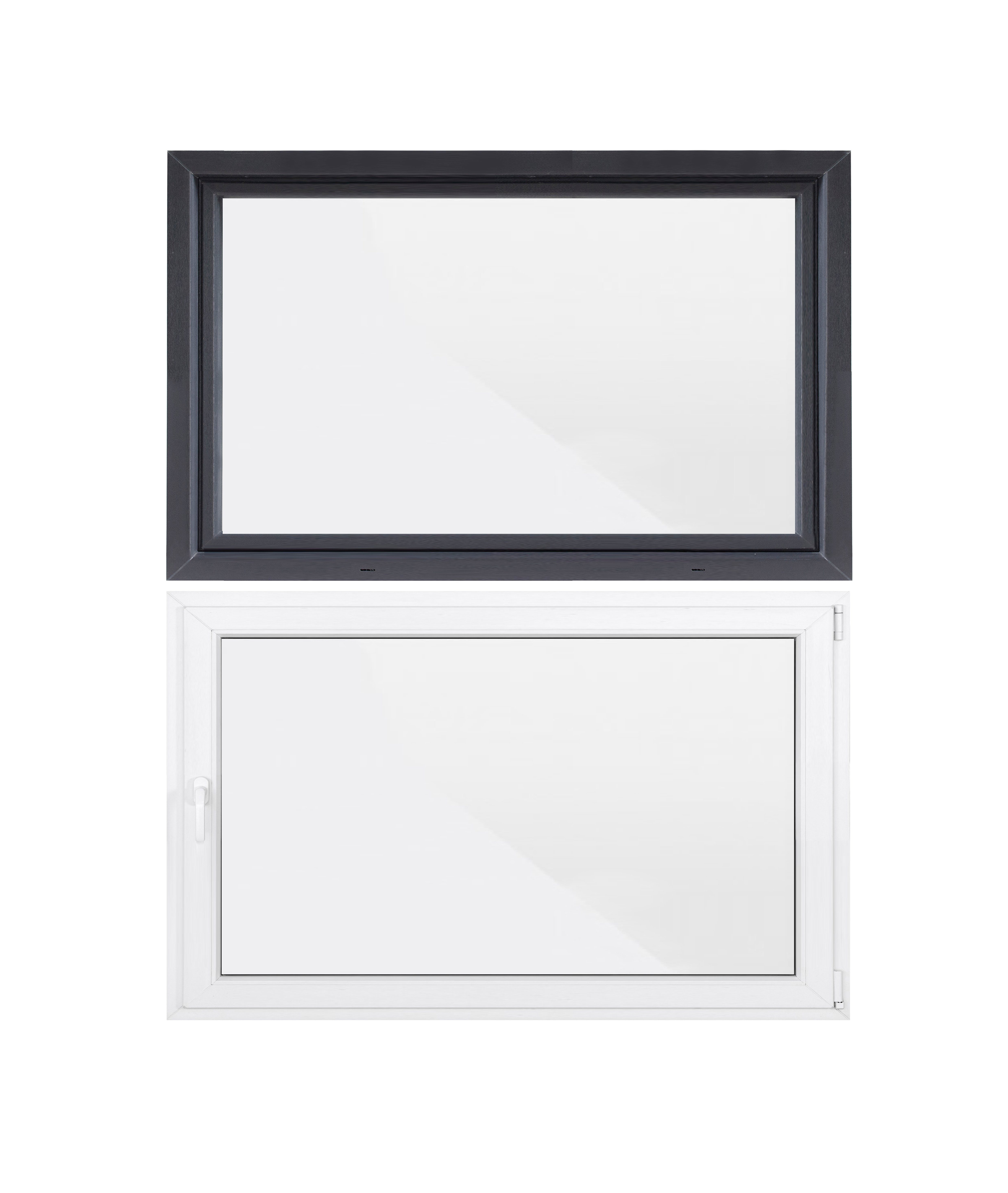 SN DECO GROUP Kellerfenster 1 Flügel, 800x400, außen anthrazit/innen weiß, 70 mm Profil, (Set), RC2 Sicherheitsbeschlag, Hochwertiges 5-Kammer-Profil