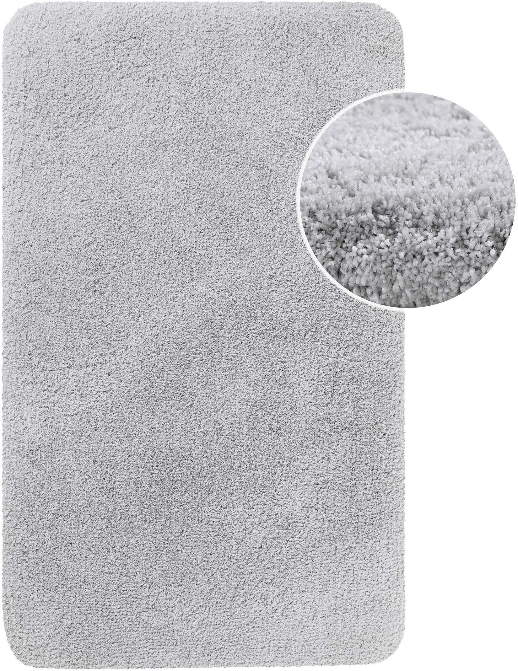 Homie Living Badematte Porto Azzurro, Höhe 30 mm, rutschhemmend beschichtet, schnell trocknend, fußbodenheizungsgeeignet, Polyester, rechteckig, Badteppich, uni, rechteckig & rund, waschbar, Badezimmerteppich