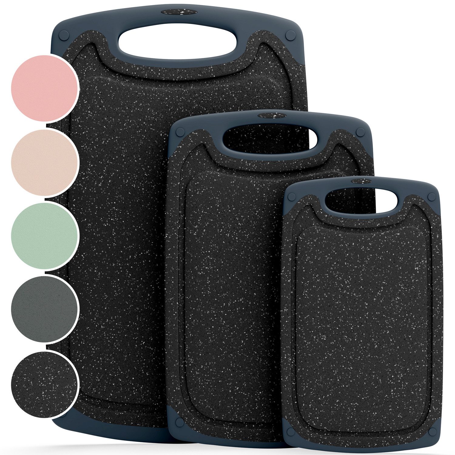 Blumtal Schneidebrett Frühstücksbrettchen Kunststoff, 2er-/3er-Set, verschiedene Größen, (3-St), Brettchen spülmaschinenfest Kunststoff BPA-frei