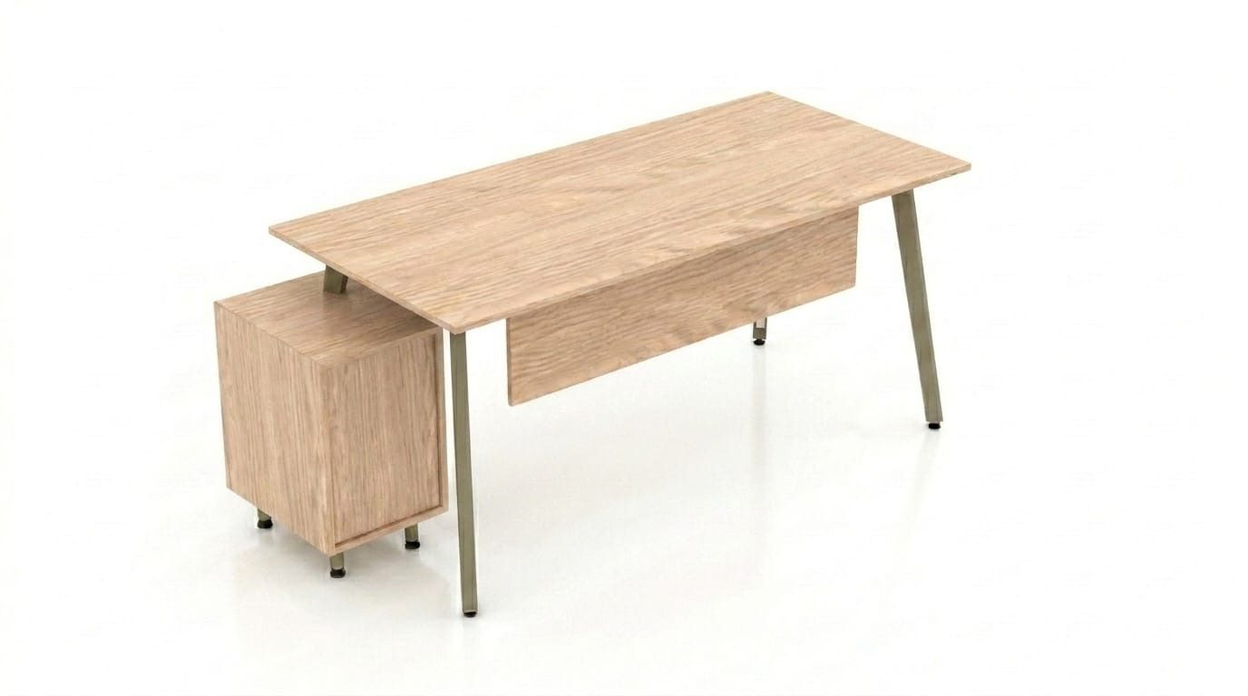 JVmoebel Schreibtisch Schicker Beiger Chefschreibtisch Designer Holz Computertische, Made in Europa