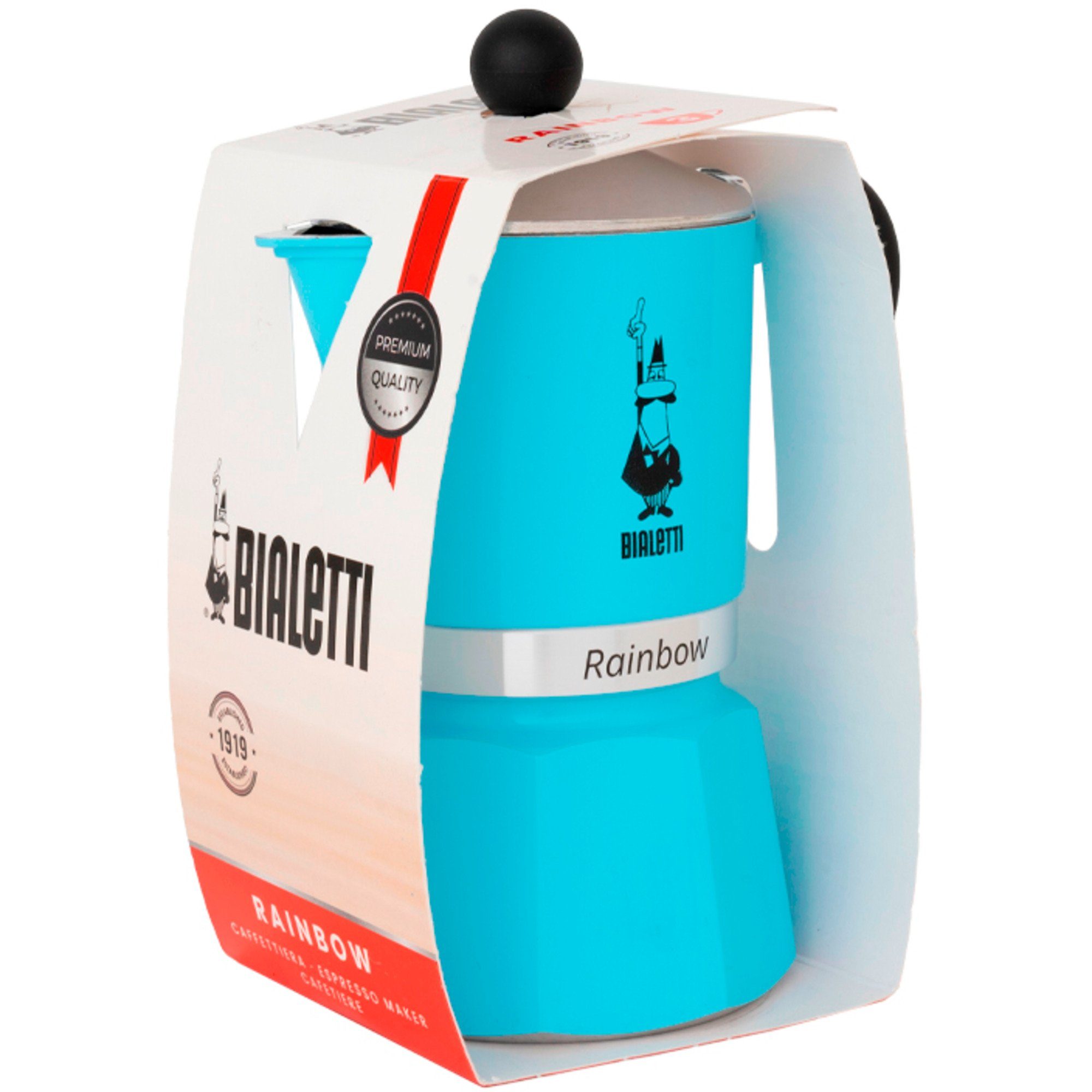 (6 Tassen) Kaffeebereiter Espressomaschine, Rainbow, BIALETTI Bialetti
