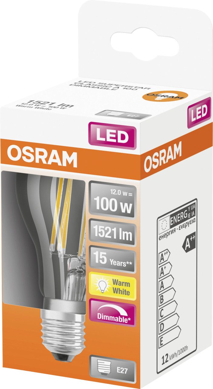 Osram LED-Leuchtmittel Osram LED-Leuchtmittel Superstar Classic A E27 12W, Dimmbar