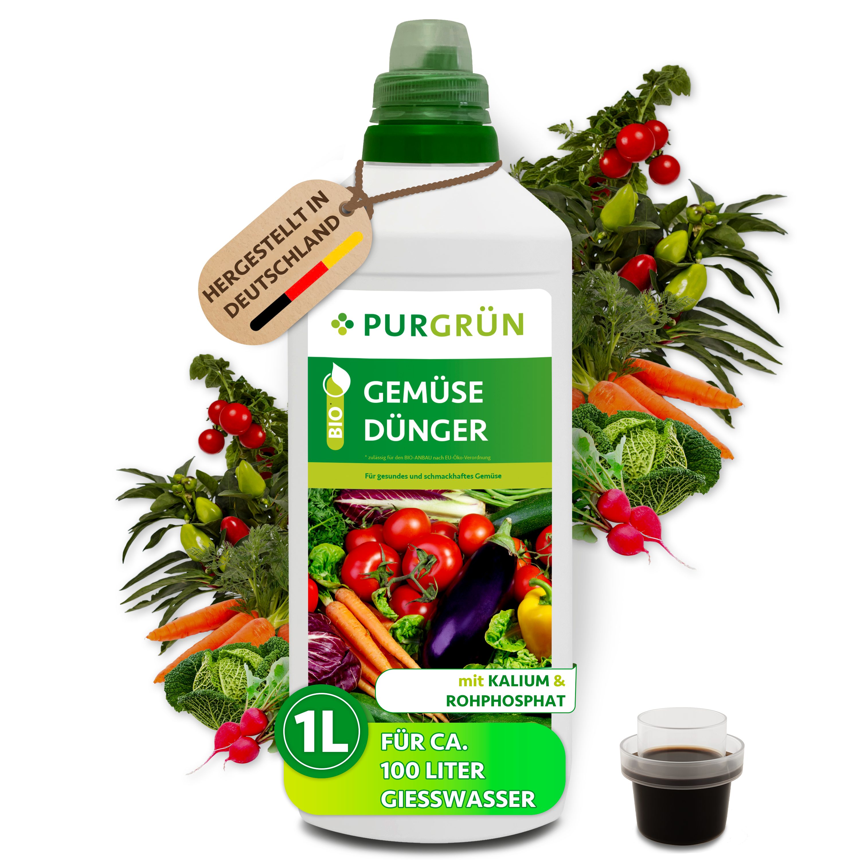 Gemüsedünger Bio Gemüsedünger, NPK 3+2+6, Kalium, 1 Liter