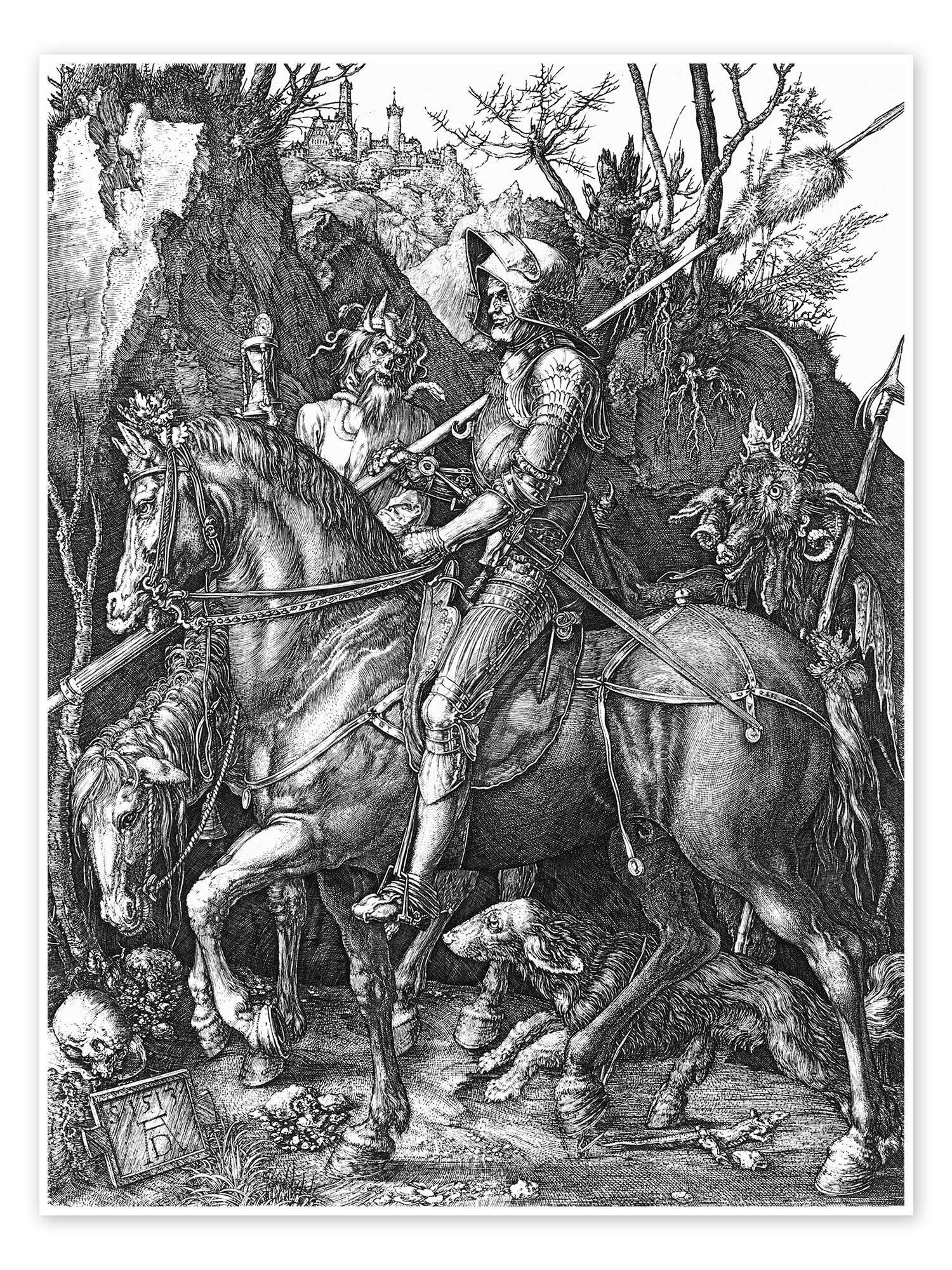 Posterlounge Wandbild Ritter, Tod und Teufel, Albrecht Dürer, erhältlich als Poster, Leinwandbild, Wandsticker oder Acrylglasbild