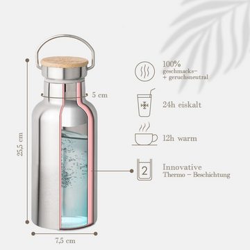 ecoroyal Thermoflasche Trinkflasche Edelstahl 750ml auslaufsicher - Thermosflasche, Edelstahl, BPA-Frei, 750ml