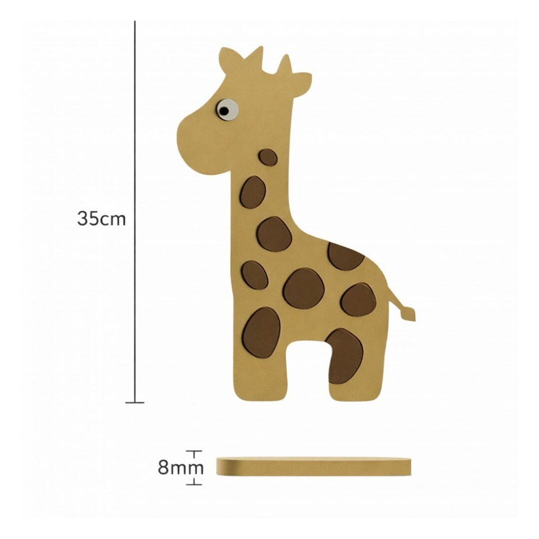 COZYCOLLECTIONS LED Wandleuchte LED-Wandleuchte in Giraffenform aus Holz, LED, Warmweiß, Montessori: sanftes Licht für ruhige Abendrituale