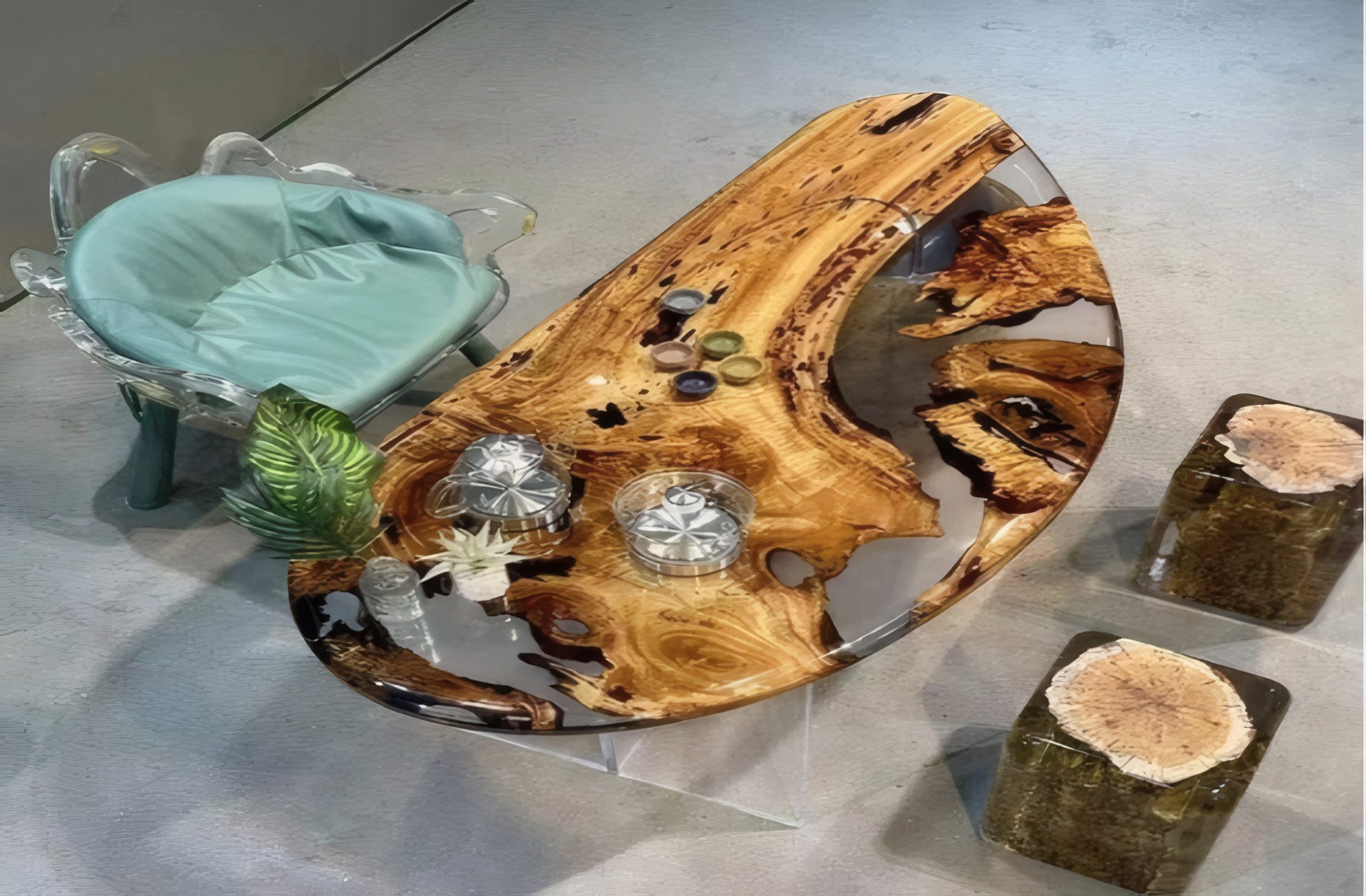 JVmoebel Esstisch JVMoebel Epoxidharztisch in modernem Design mit einzigartiger Optik (Packung, Tisch)