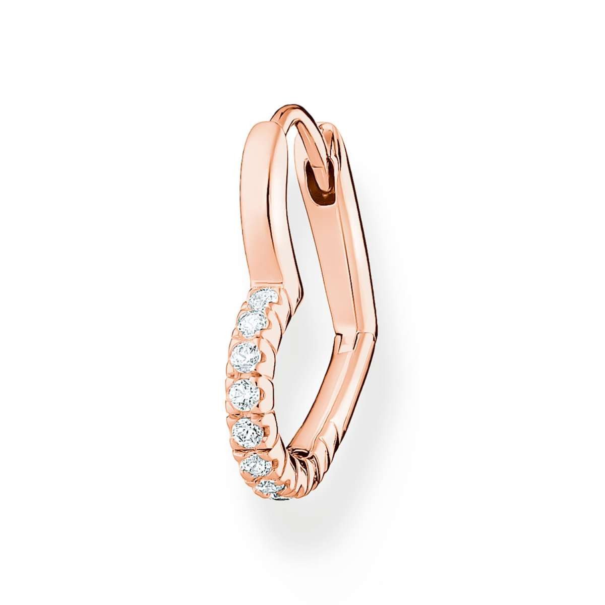 THOMAS SABO Single-Creole CR693-416-14, Herz mit weißen Steinen Roségoldfarben