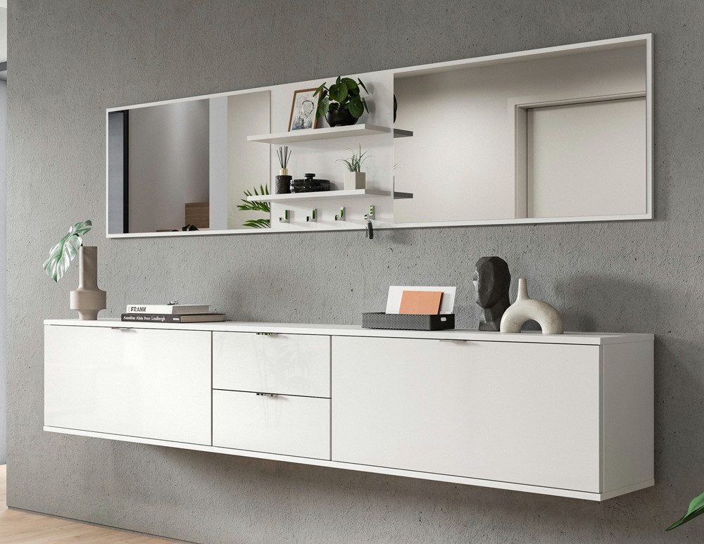 xonox.home Garderoben-Set Garderoben Set Projekt X, mit 2 Spiegeln, weiß Hochglanz, 6-teilig, (6-St)