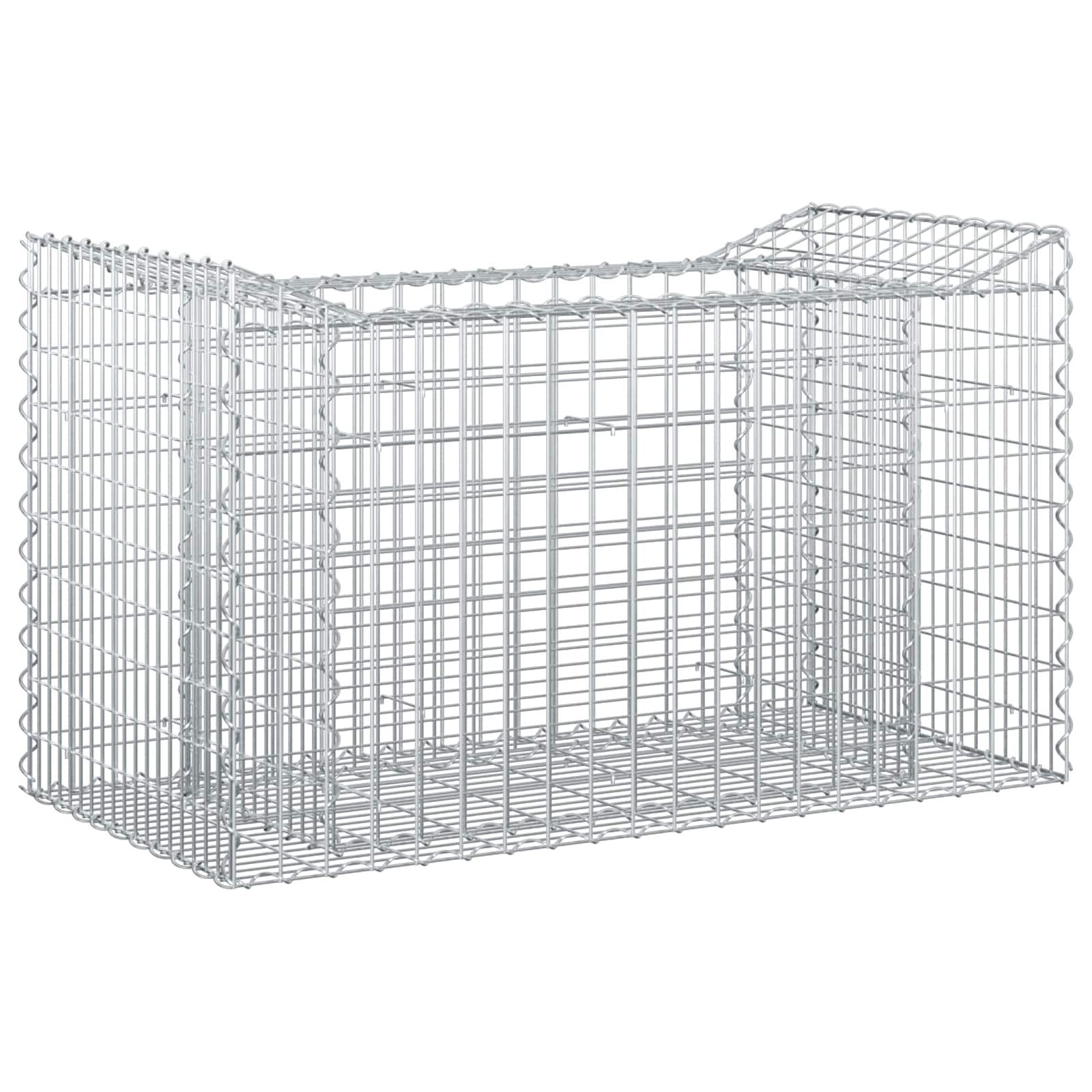 vidaXL Gartenzaun Gabionen-Hochbeet Silber, (1-St)