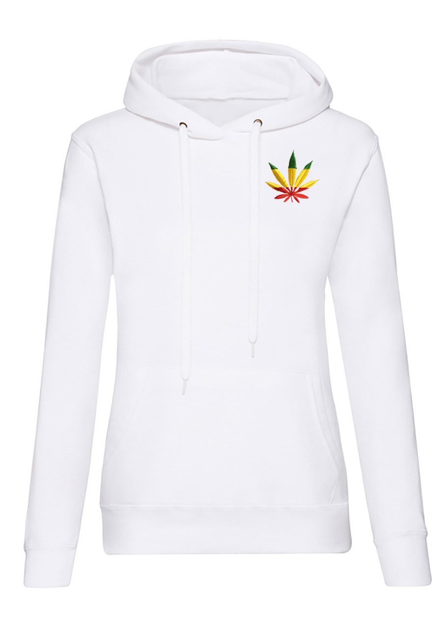 Blondie & Brownie Hoodie Blondie Brownie Damen Hoodie Cannabis Hanf Weed Jamaica Patch Fit (Einzelstück, Einzelartikel) Urban Hanf Patch Damen Hoodie Fit