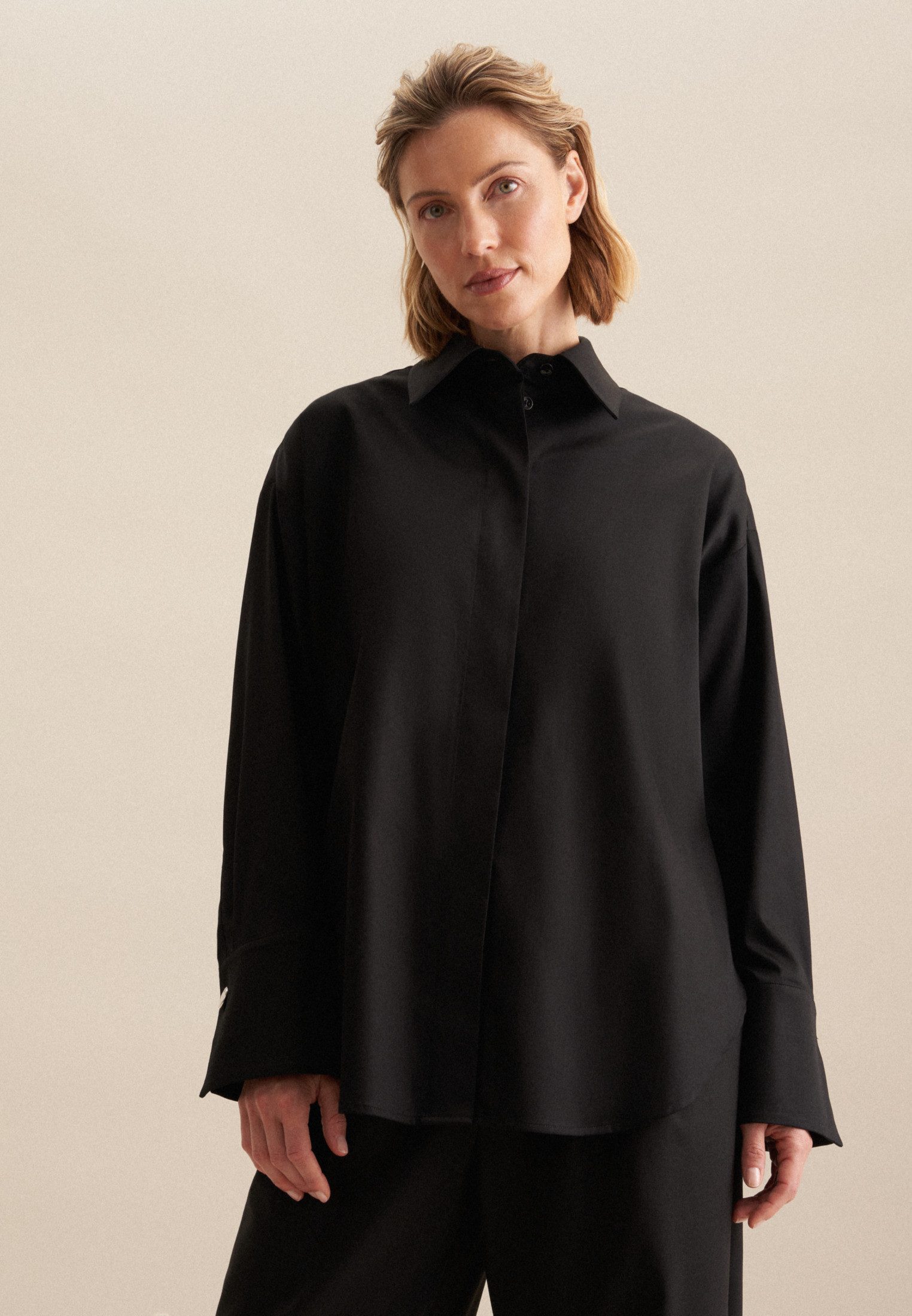 seidensticker Hemdbluse Schwarze Rose Langarm Kragen günstig online kaufen