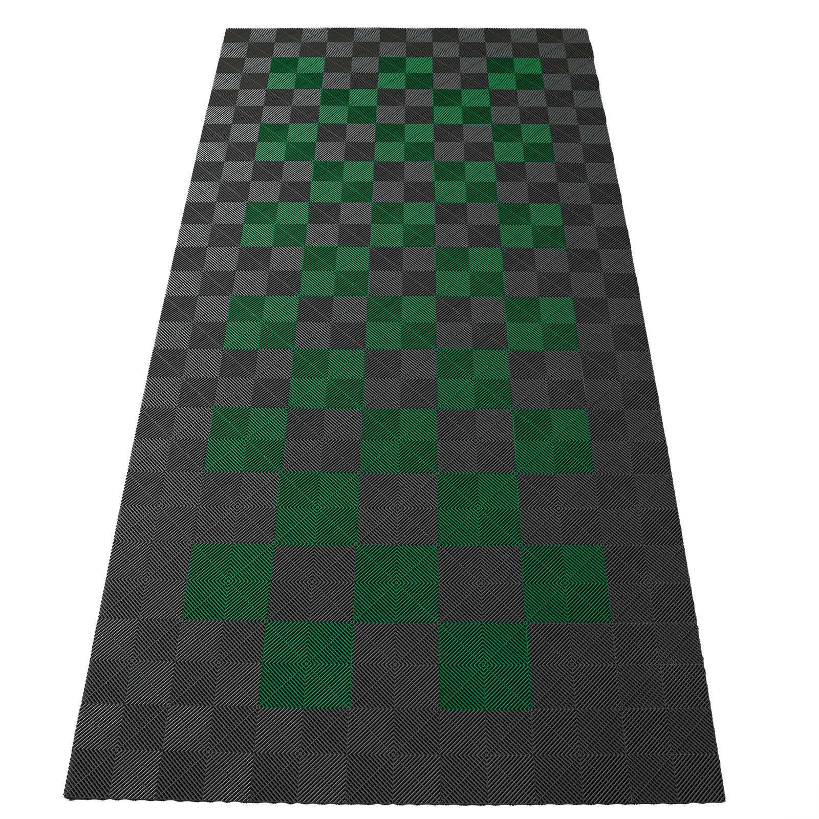 RAMROXX Bodenfliese Performance Bodenfliesen Garagenboden 2,8mx5,6m Grau Grün Set2, grau