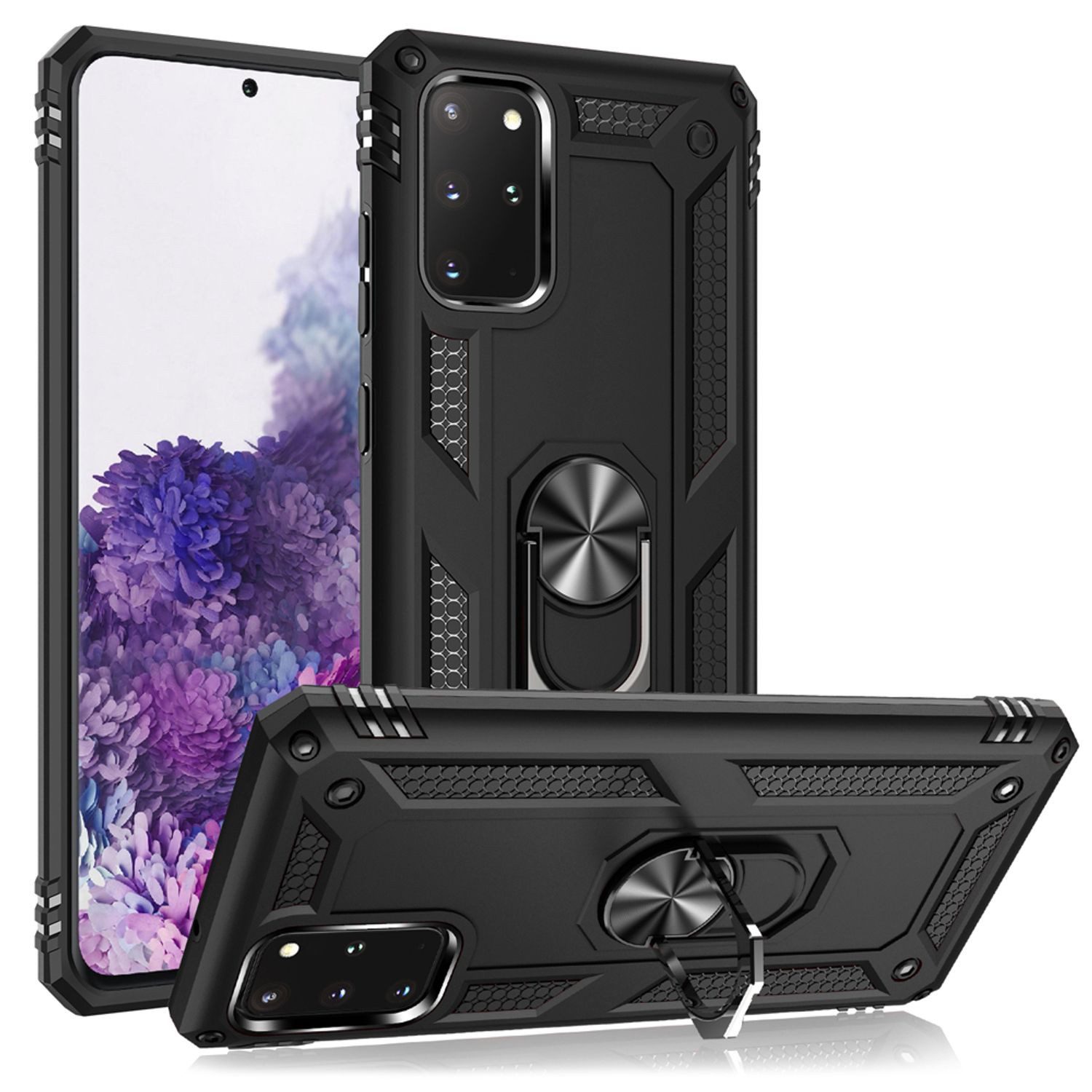 Nalia Smartphone-Hülle Samsung Galaxy S20 Plus 17 cm (6,7 Zoll), Stoßfeste Military-Style Ring Hülle / Extrem Schützend / Outdoor Case