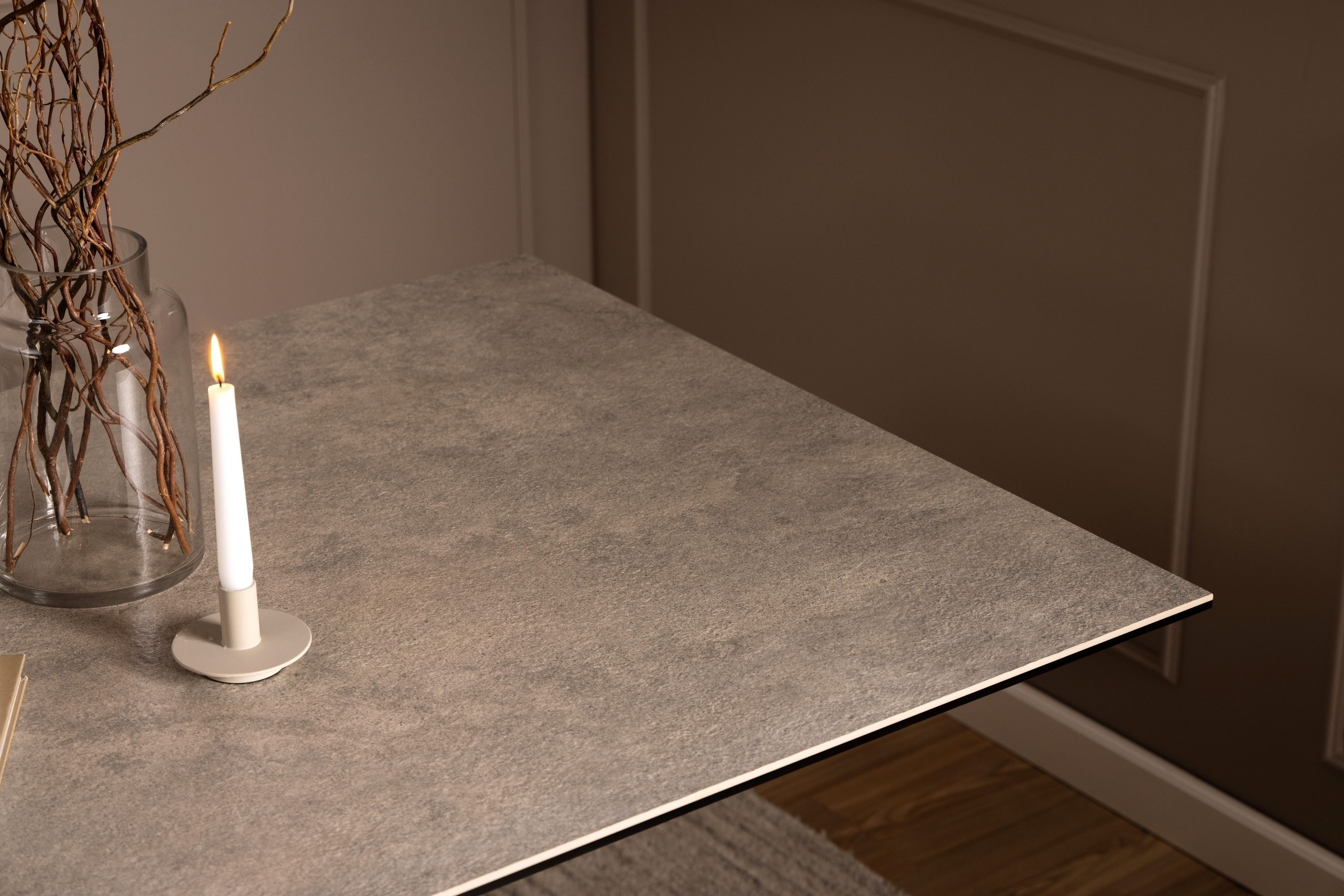 freiraum Esstisch Heaven, in Grau, Glas-Keramik,Stahl - 160x75,5x90cm (BxHxT)