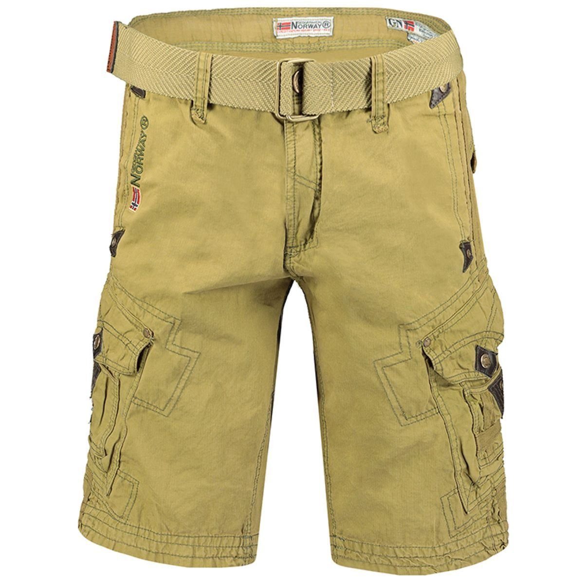 Herren BRPEANUT Gürtel Norway Mit 1-tlg) Masyic Hose Geographical kurze Cargoshorts (Packug,