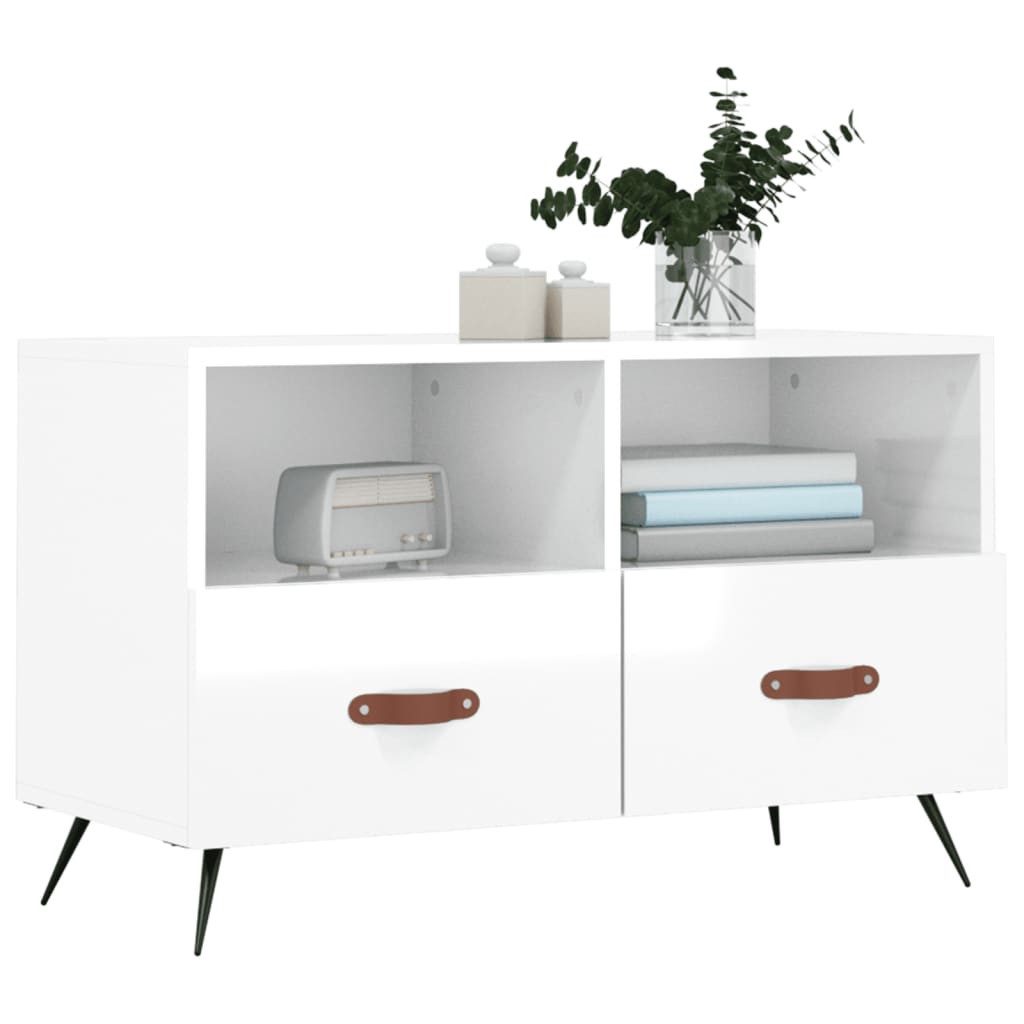 vidaXL TV-Schrank TV-Schrank Hochglanz-Weiß 80x36x50 cm günstig online kaufen